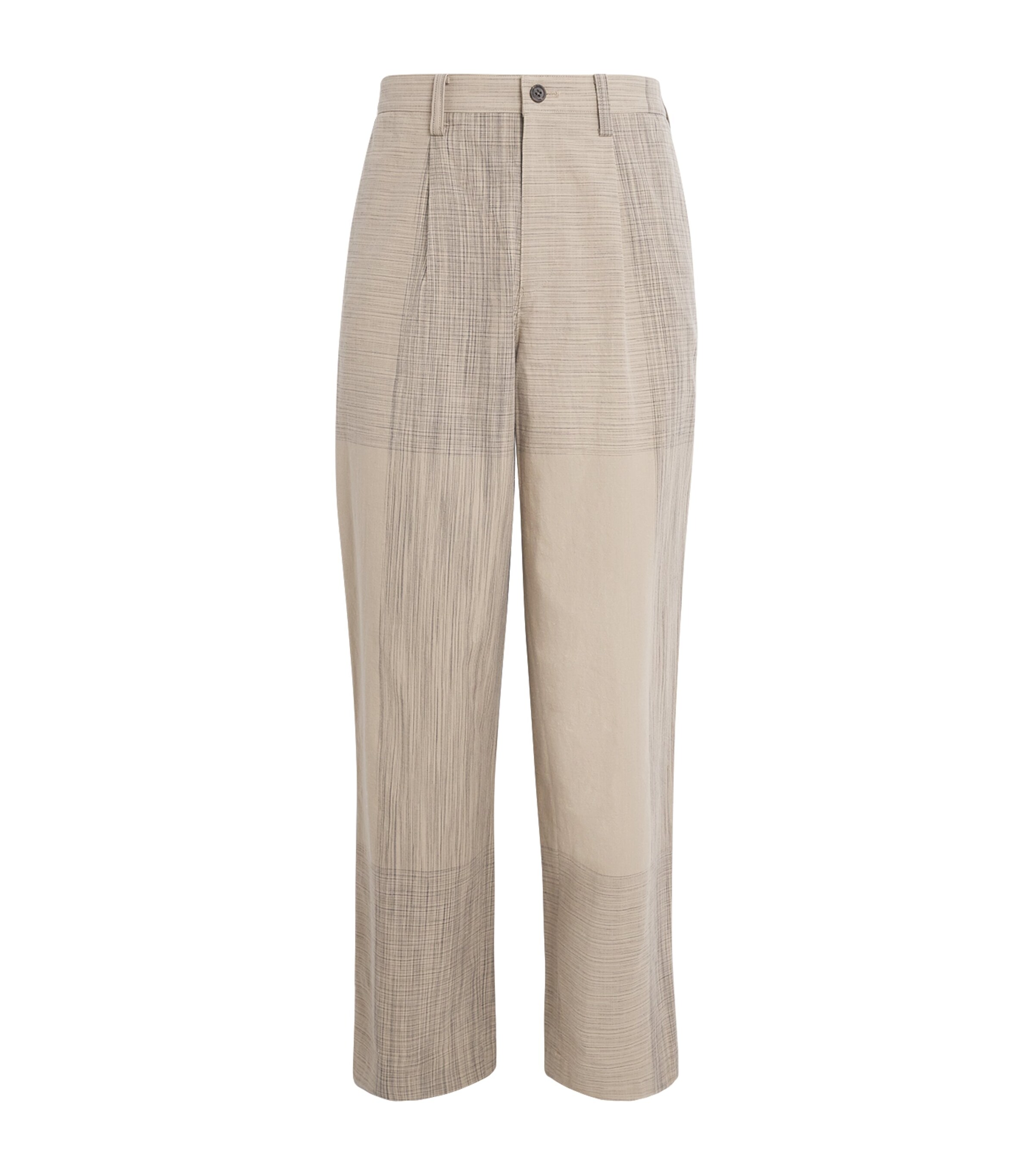 IM MEN Beige Kasuri Straight Trousers | Harrods UK
