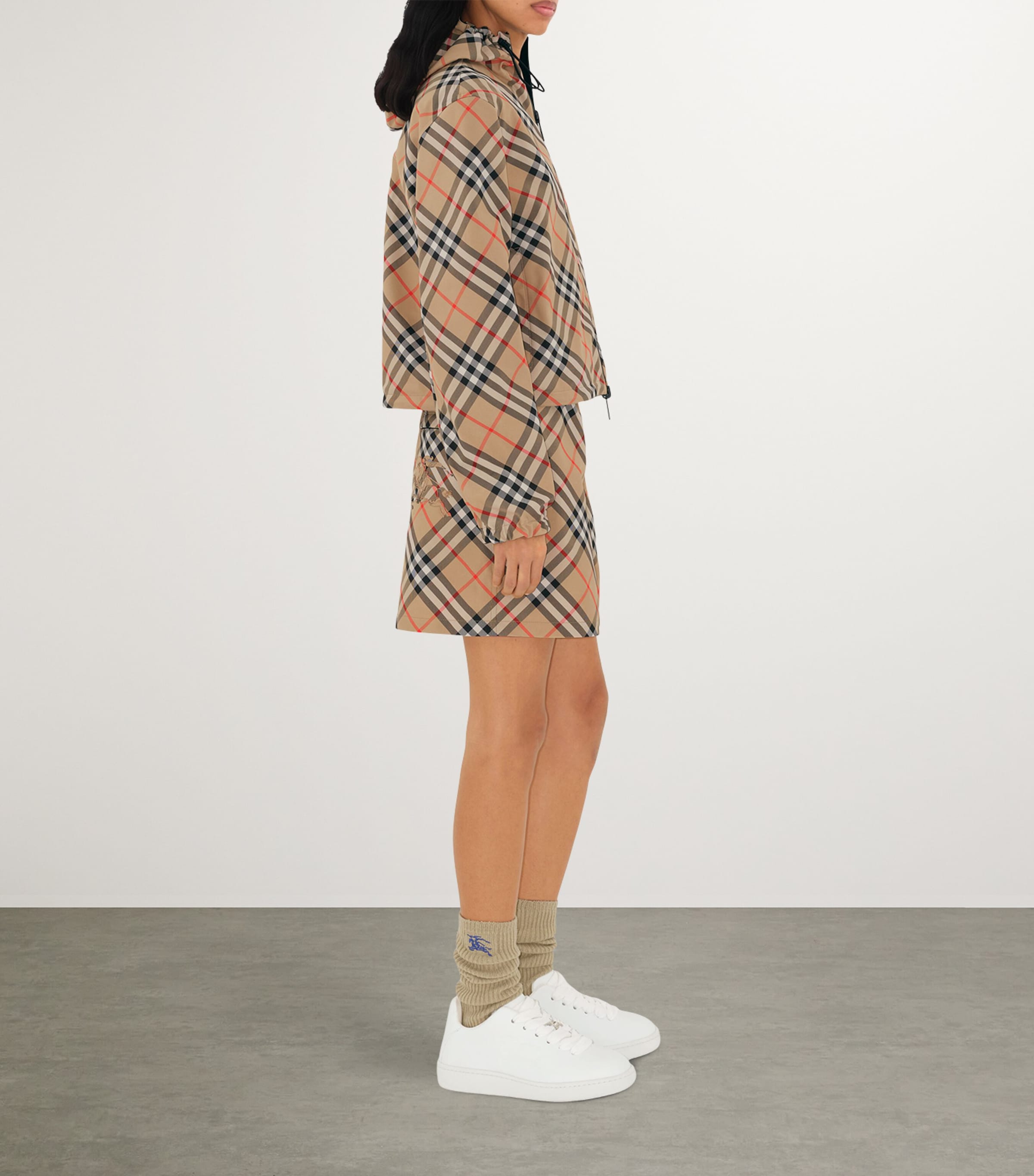 Check Cropped Reversible Jacket SAND IP CHECK Image 3