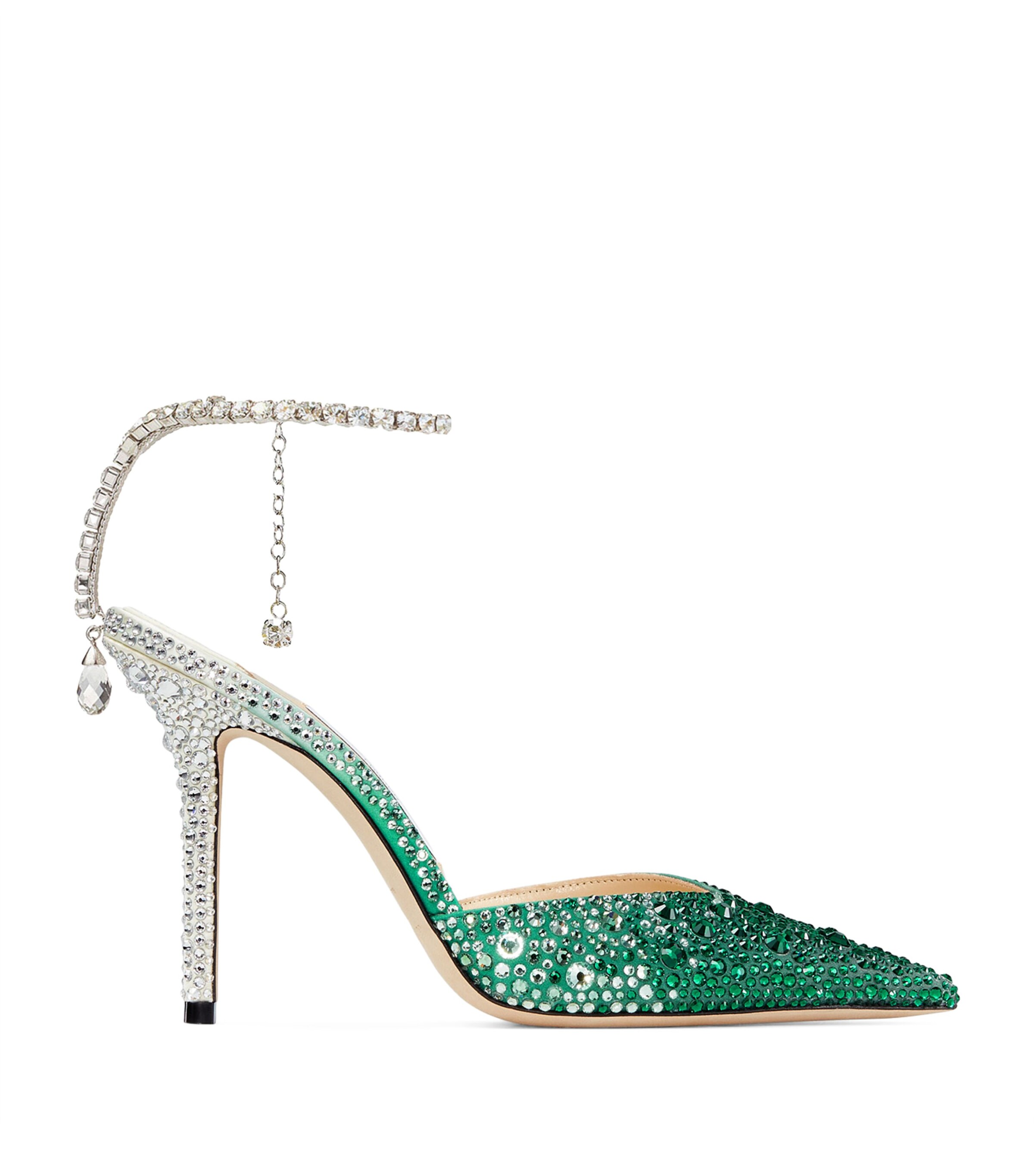 Jimmy Choo Saeda 100high Heels In Green