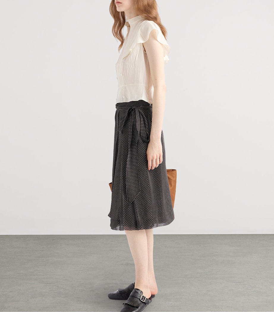 Silk Chiffon Wrap Midi Skirt F0002 Image 6