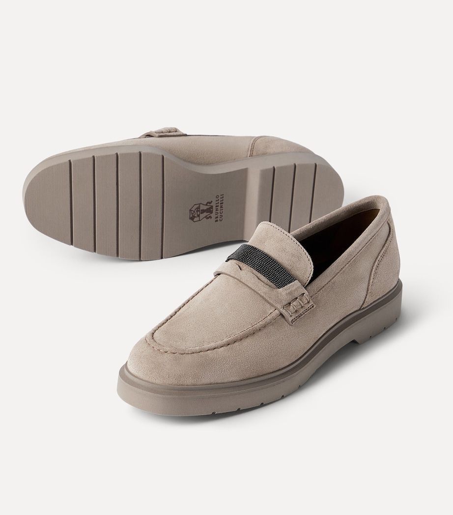 Brunello Cucinelli Suede Monili Penny Loafers Image 6