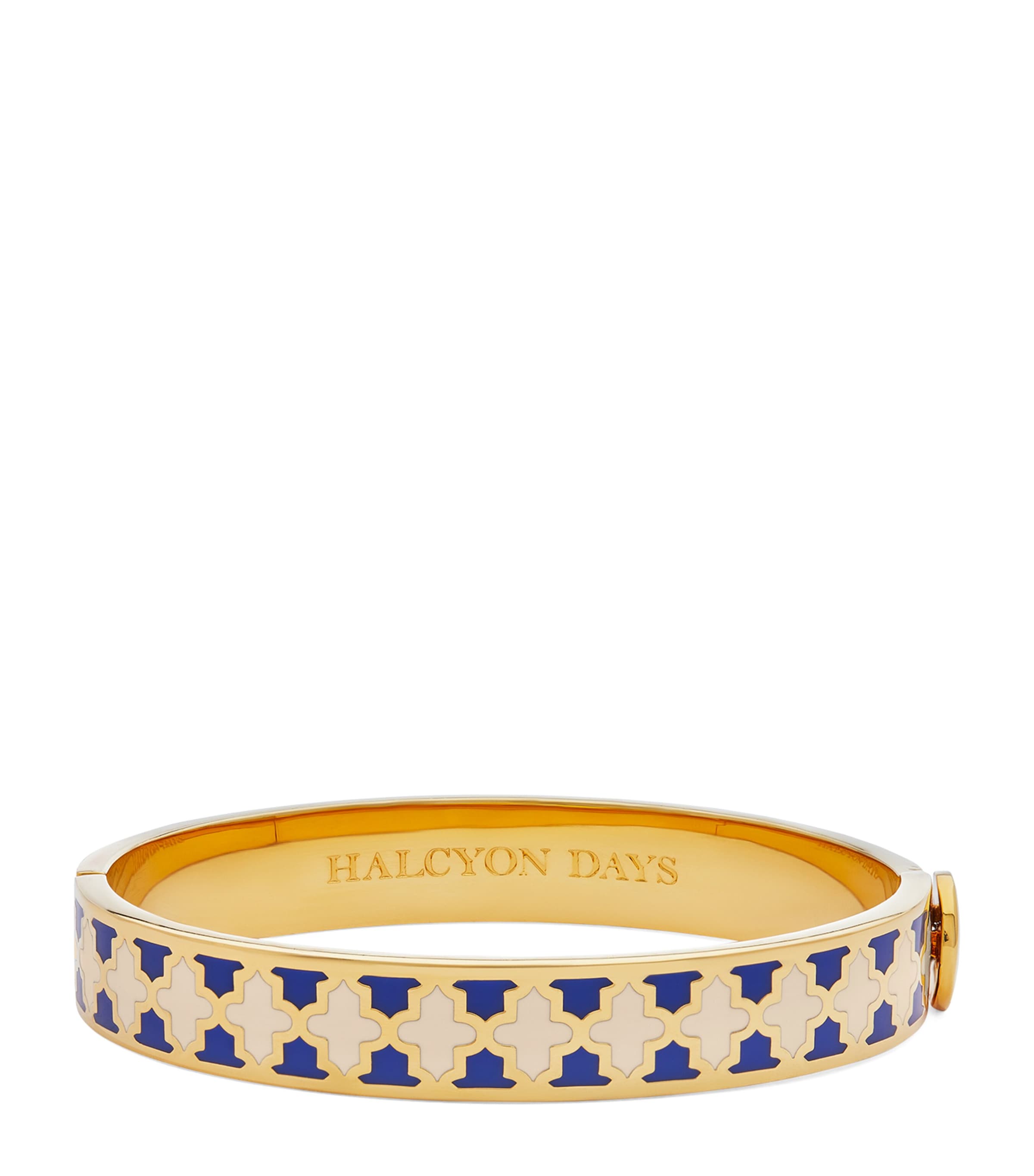 Halcyon Days Gold-Plated Agama Bangle Blue/cream/gold Image 1