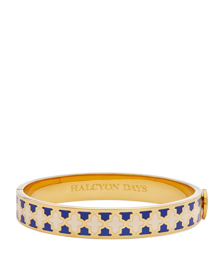 Halcyon Days Gold-Plated Agama Bangle Blue/cream/gold Image 1