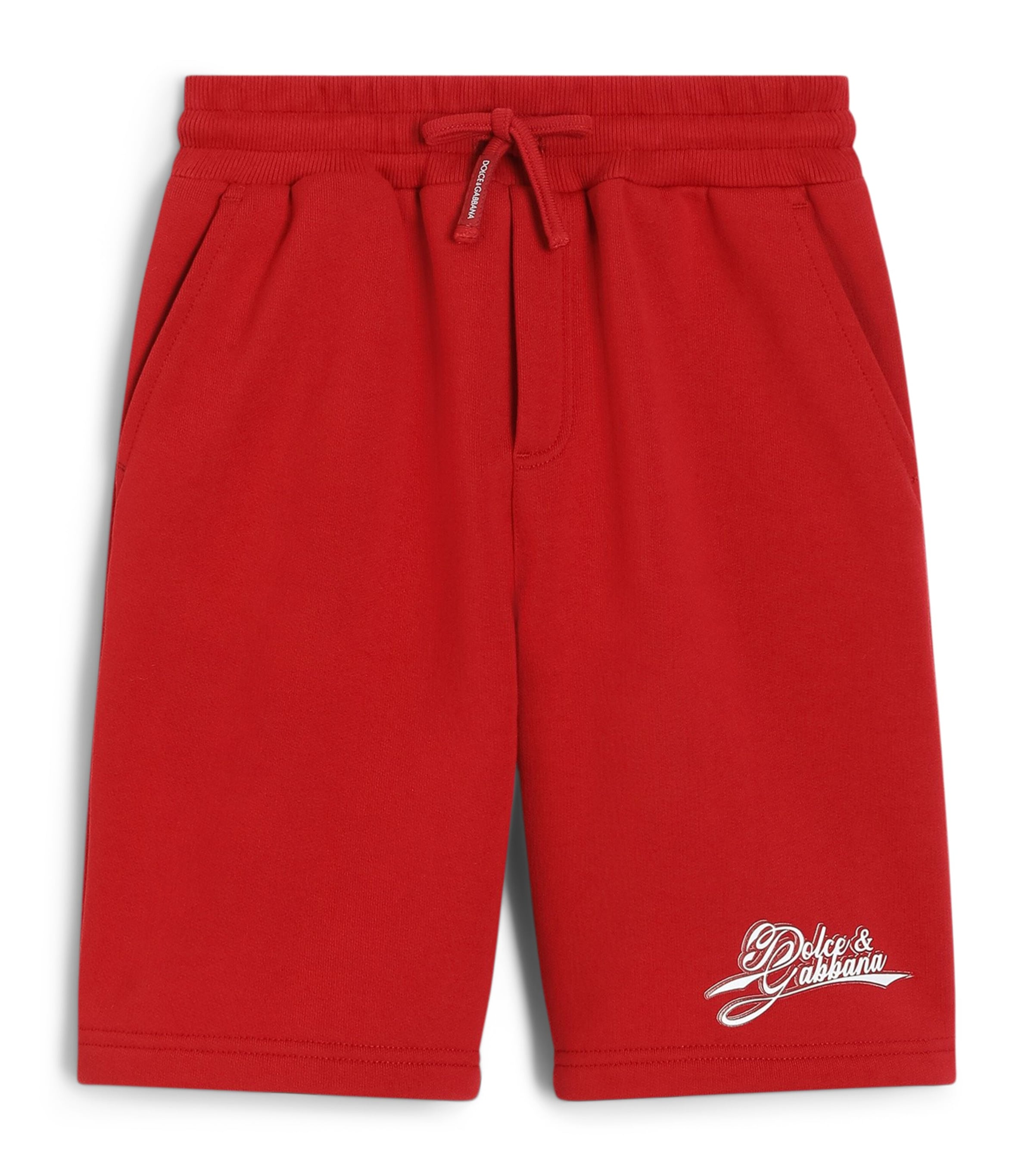 Dolce&Gabbana Kids Rubber Patch Sweatshorts (8-14 Years) Bright Red Image 1