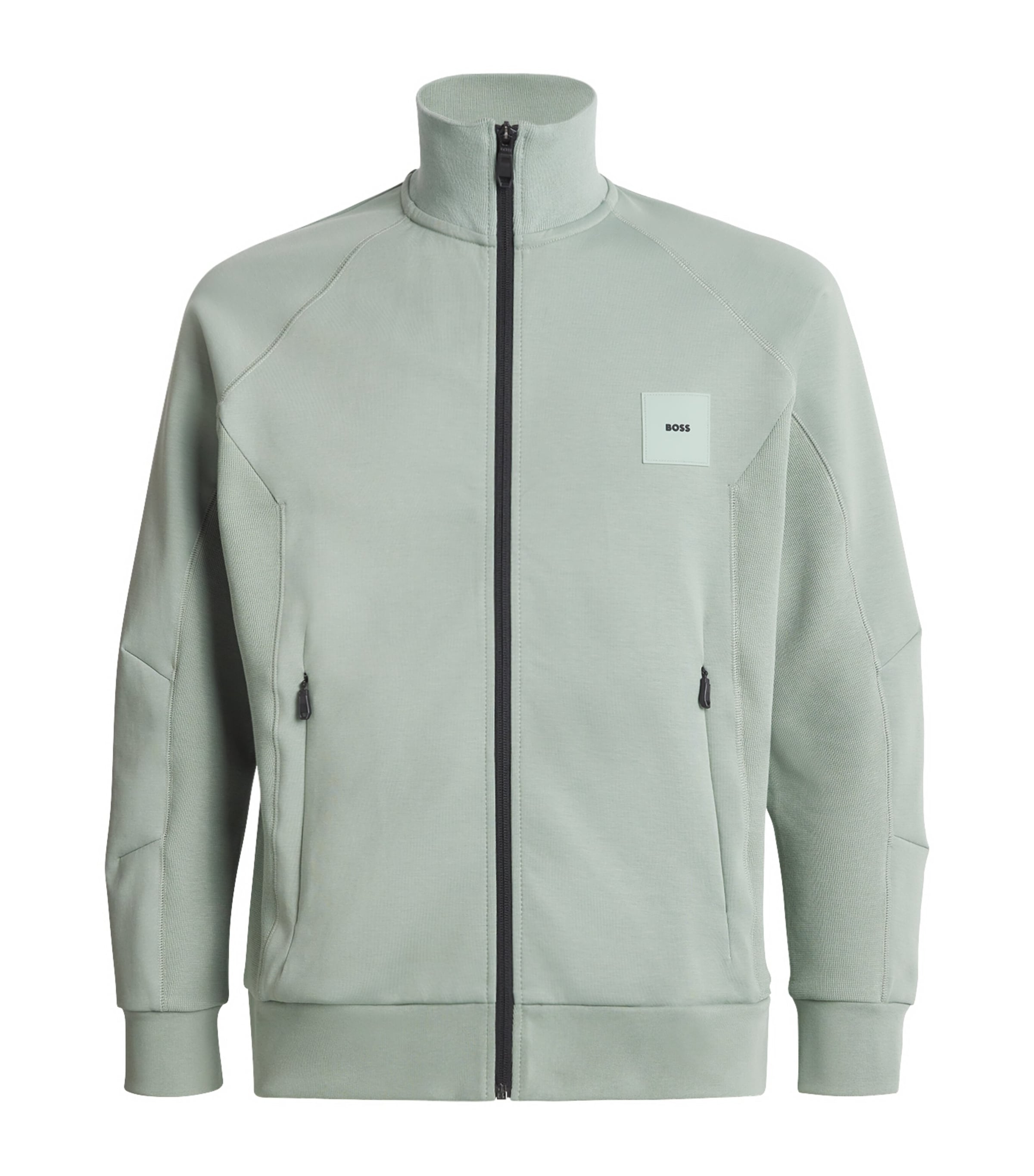 HUGO BOSS COTTON-BLEND ZIP-UP SKAZ SWEATSHIRT