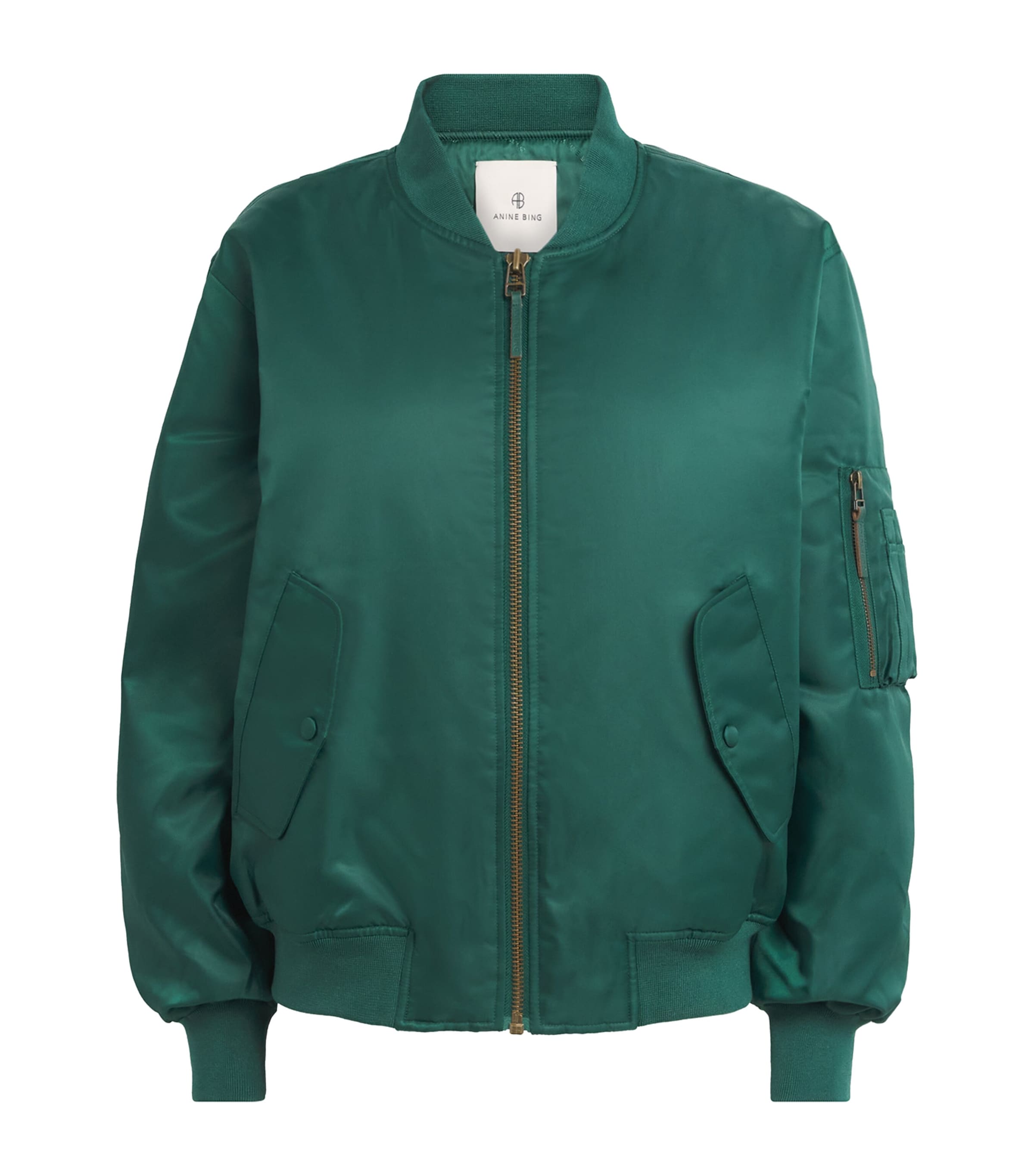 ANINE BING Womens Leon Bomber Jacket Deep Emerald Image 1