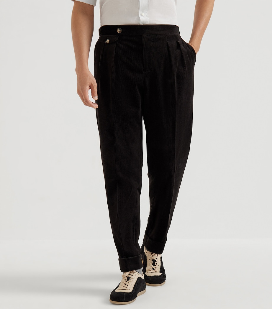 Cotton-Cashmere Blend Pleated Trousers C101 Image 2