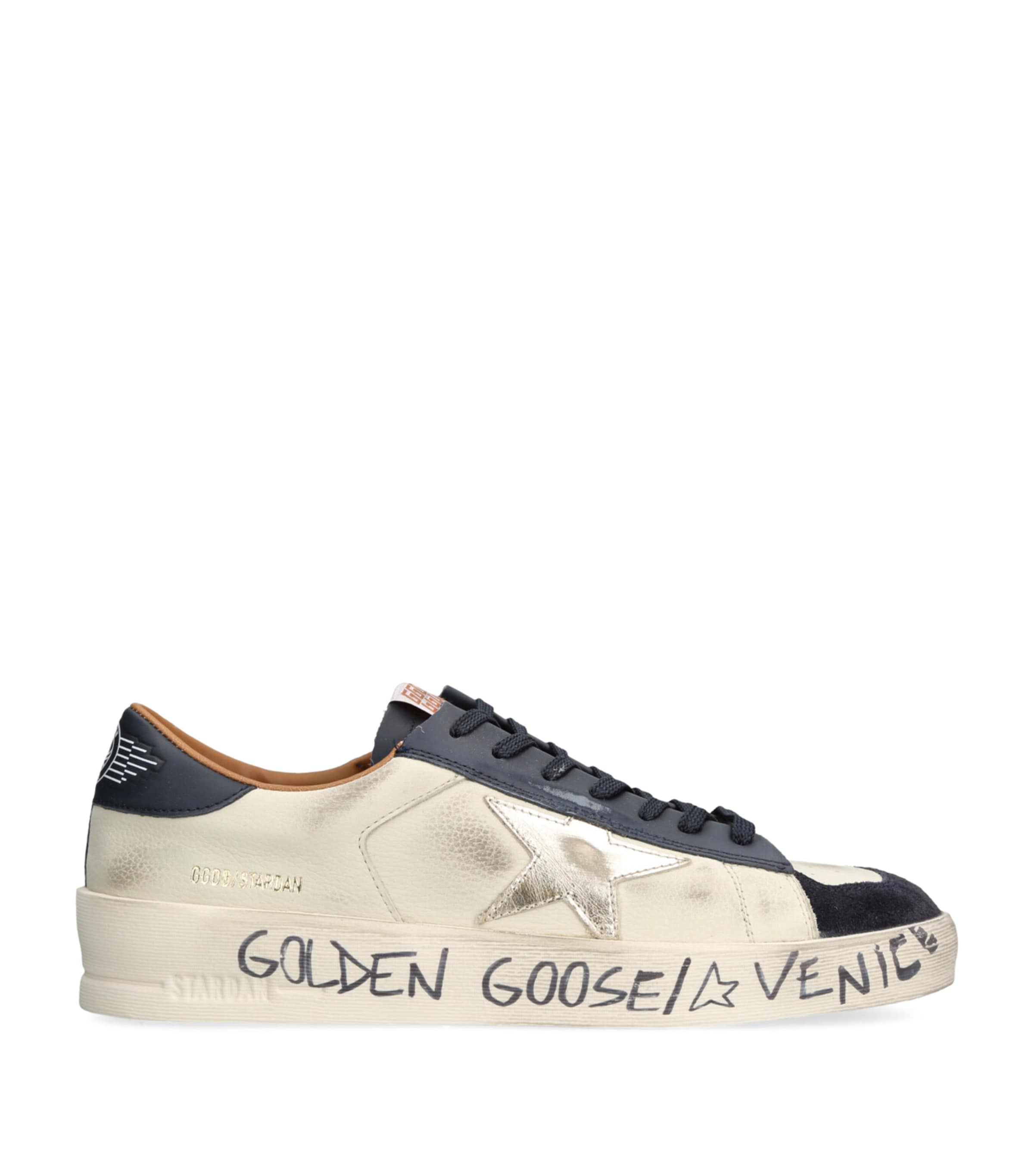 Golden Goose Leather Graffiti Stardan Sneakers White/navy Image 1