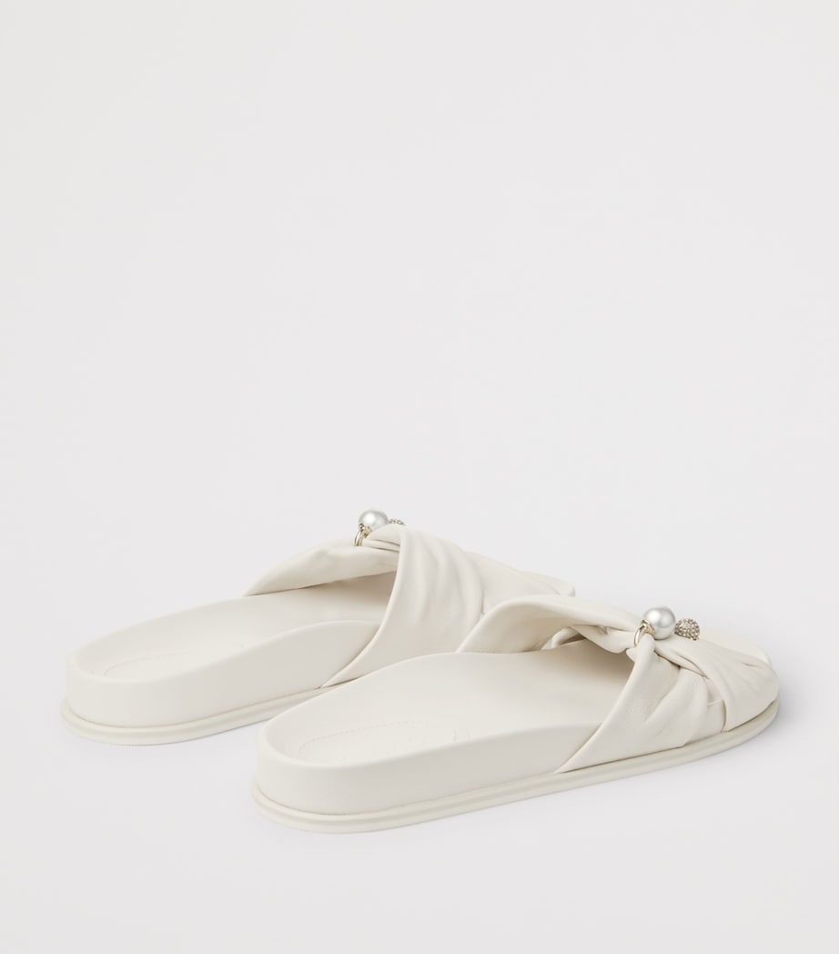 Jimmy Choo Rafi Leather Flat Sandals Latte Image 4