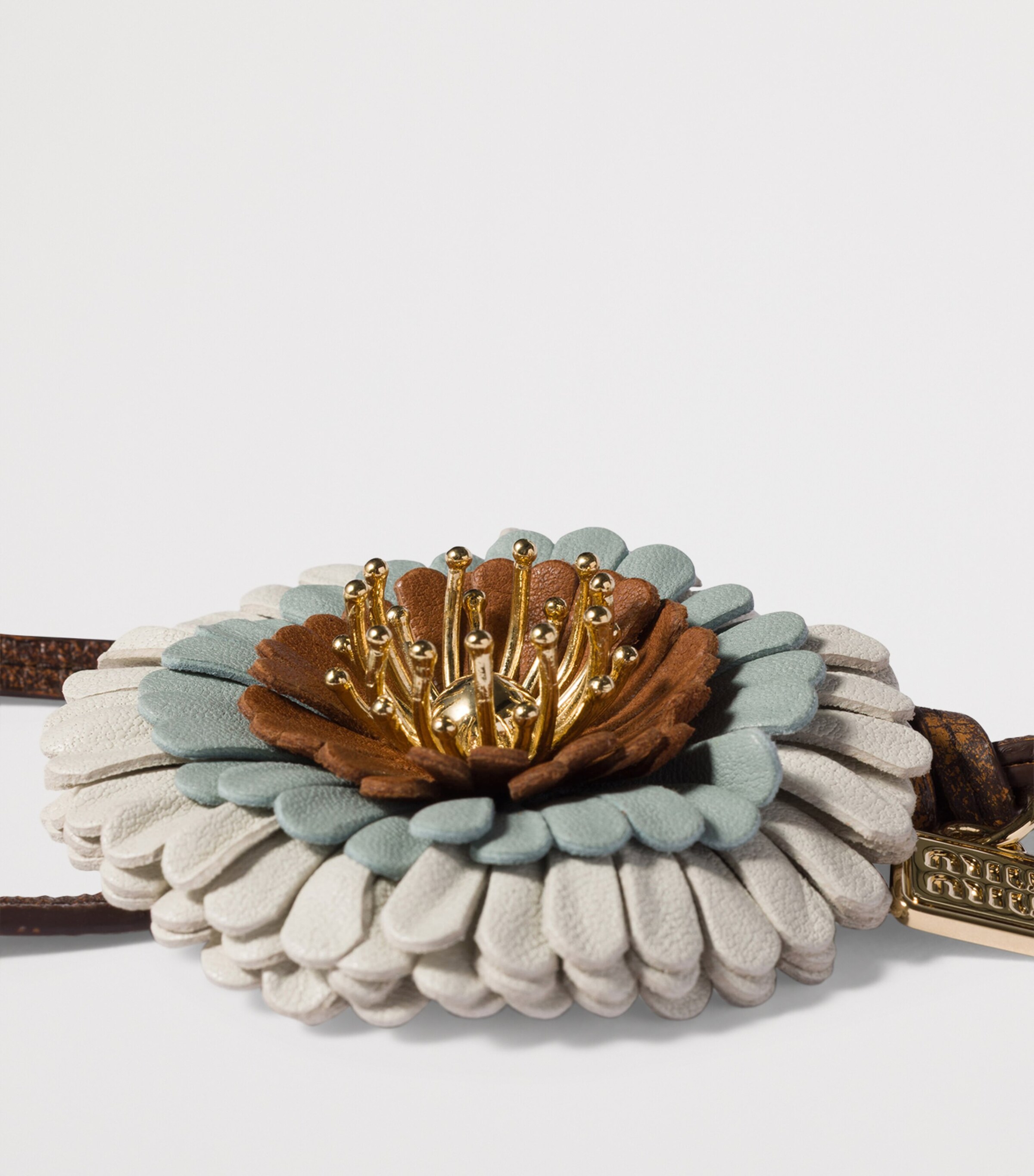 Miu Miu Leather Floral Bag Charm Image 3