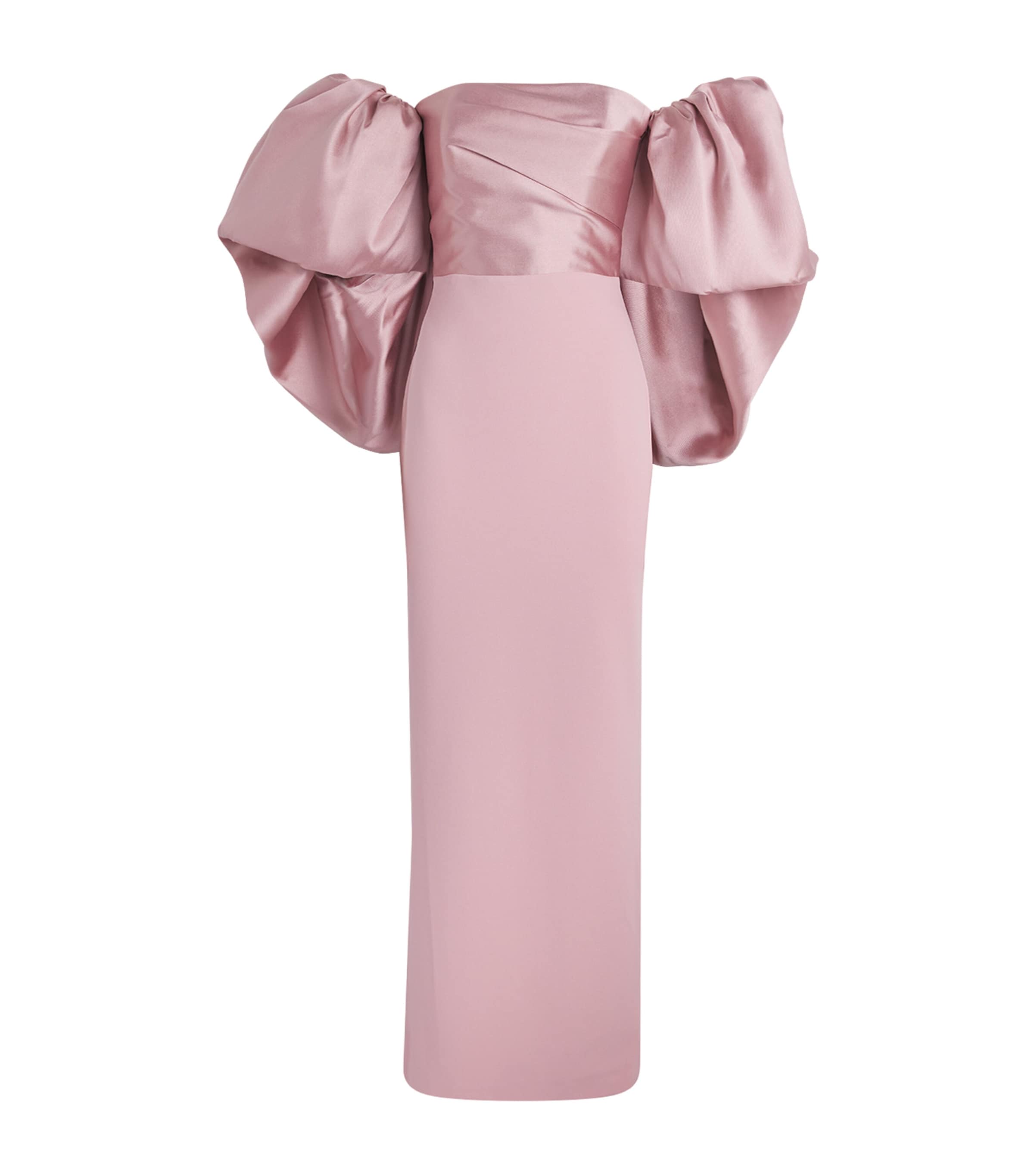 Solace London Womens Satin-Trim Floris Gown Petal Pink Image 1