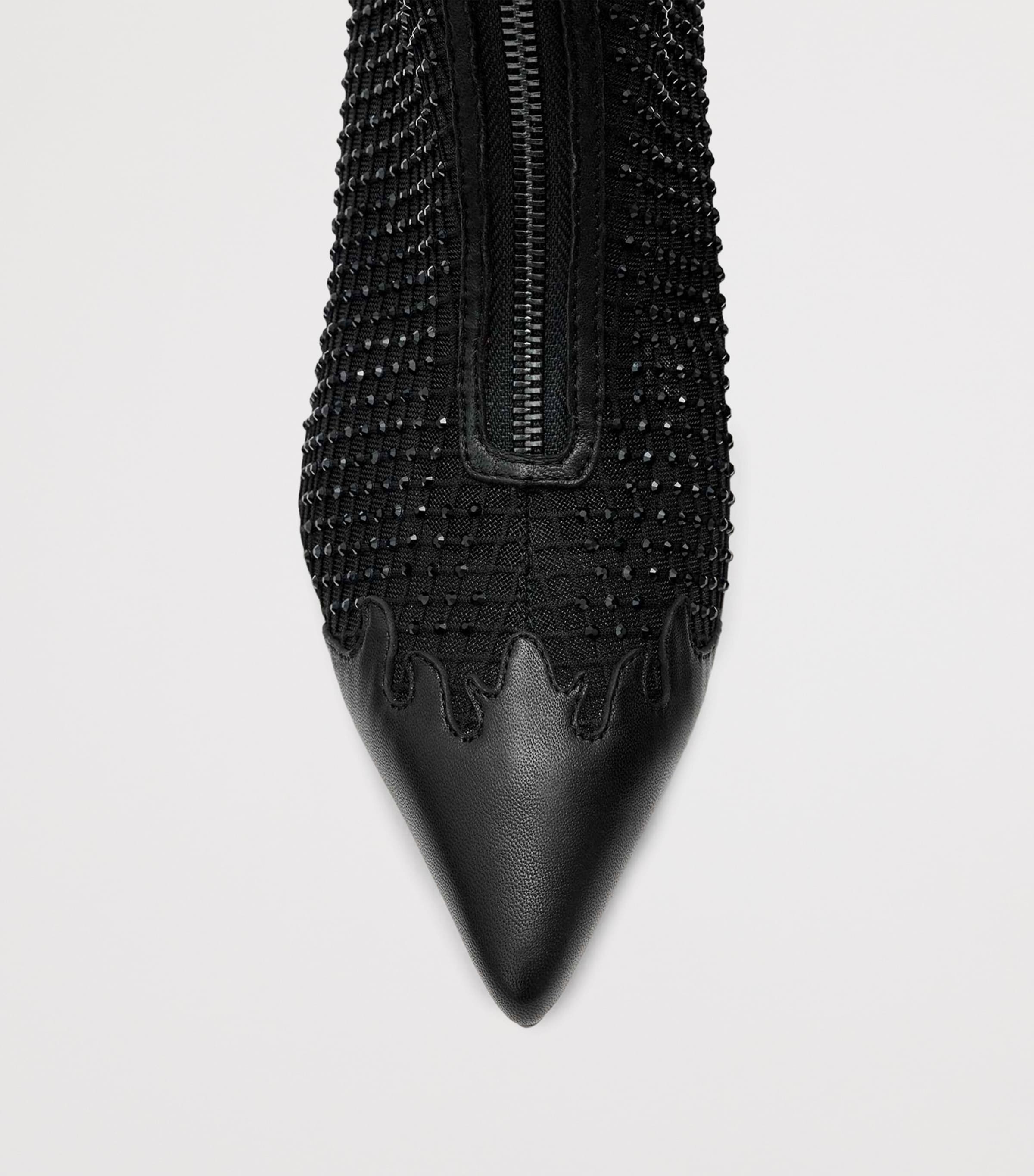 Mesh Natasha Heeled Boots 88 BLACK Image 4