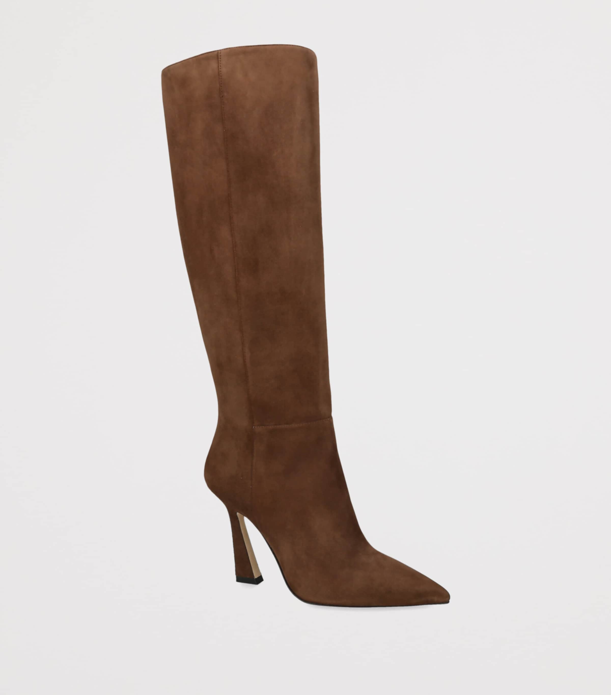 Stuart Weitzman Suede Vinnie Zip Knee-High Boots 100 Brown Image 2
