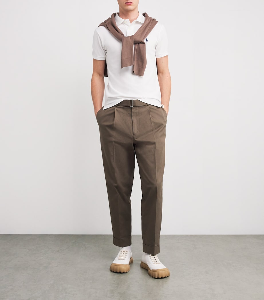 Cotton Mesh Slim-Fit Polo Shirt WHITE Image 2