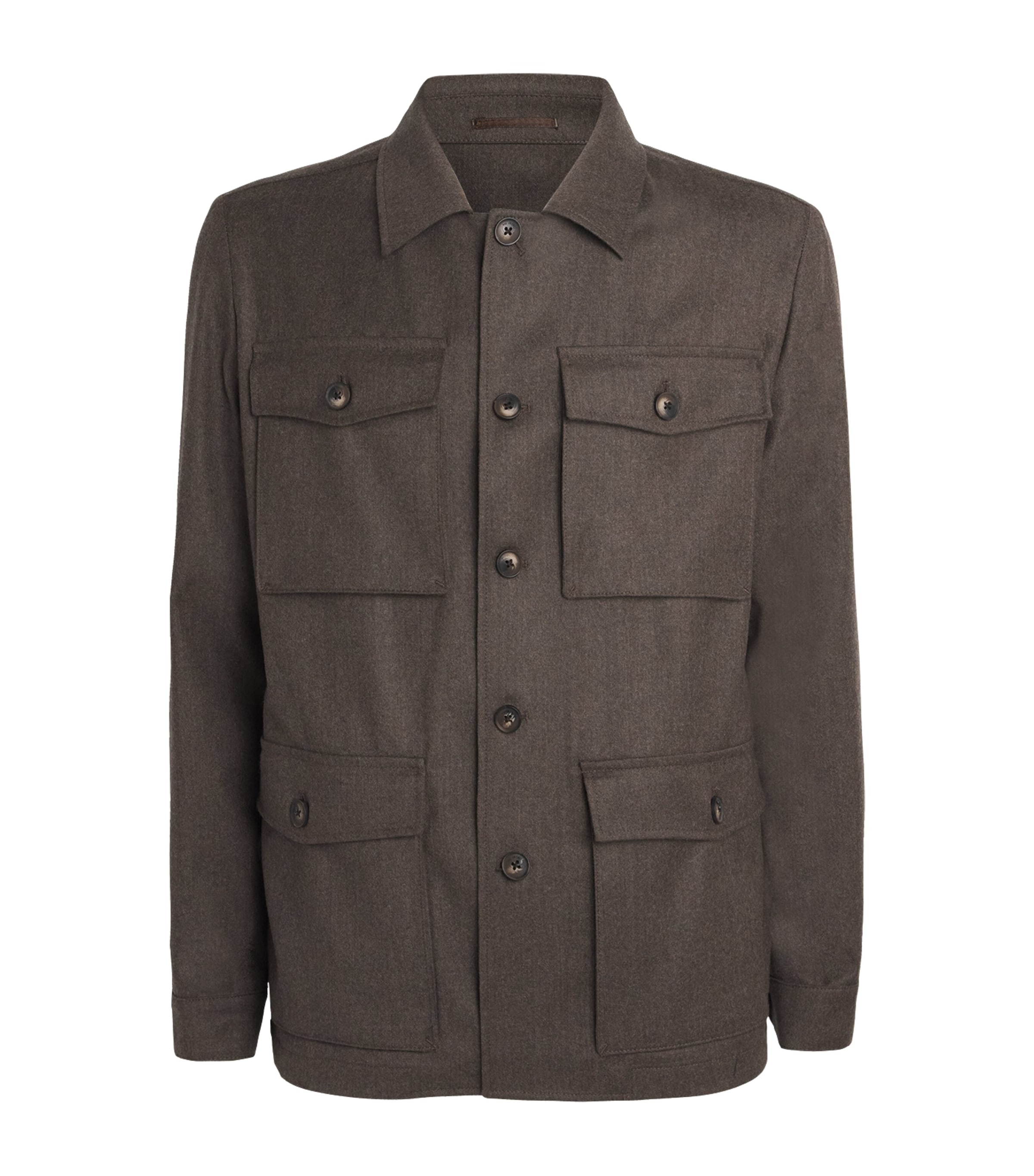 Virgin Wool-Cashmere Field Jacket 41 BROWN Image 1