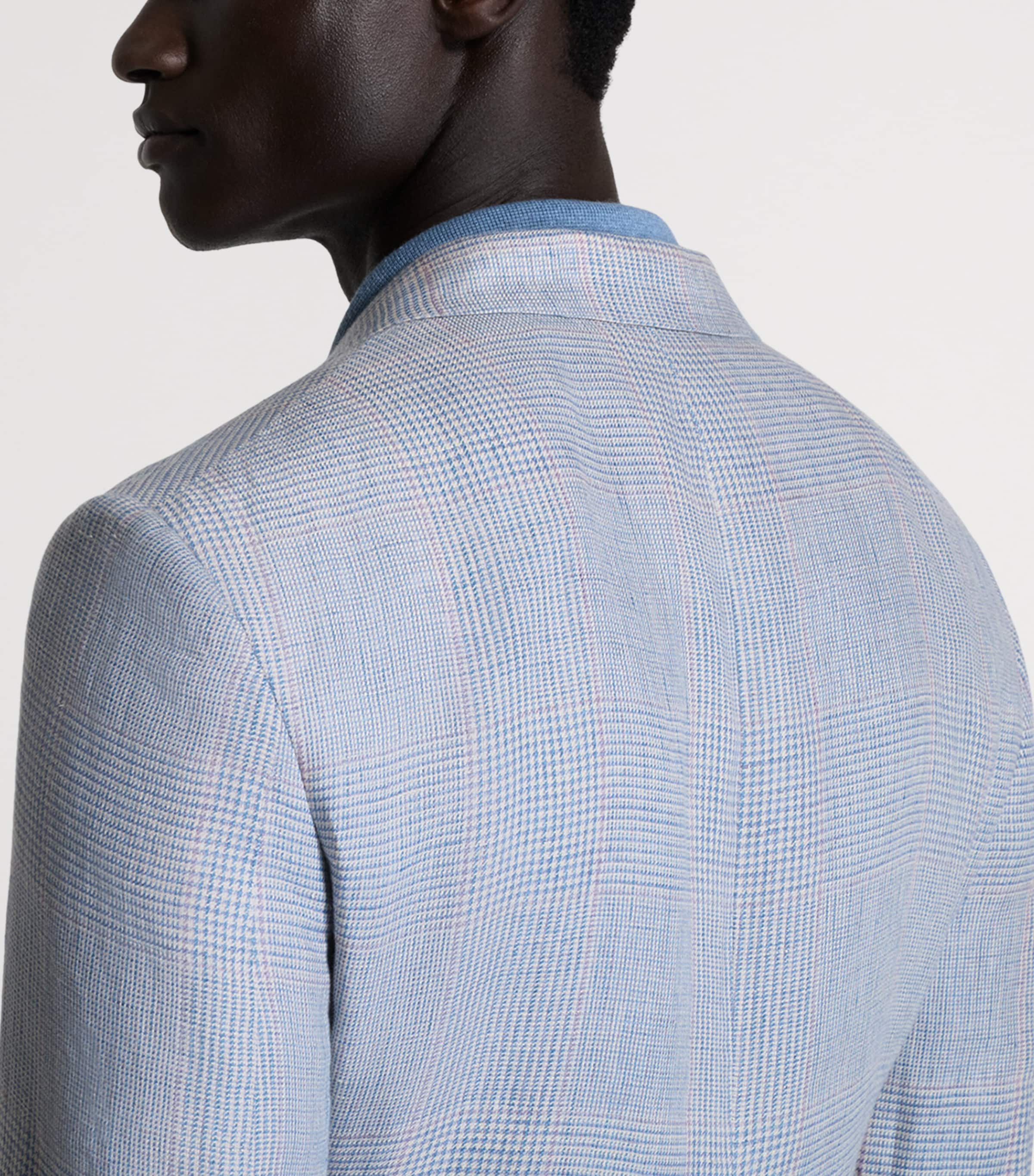 Dunhill Mens Linen Single-Breasted Blazer Image 4