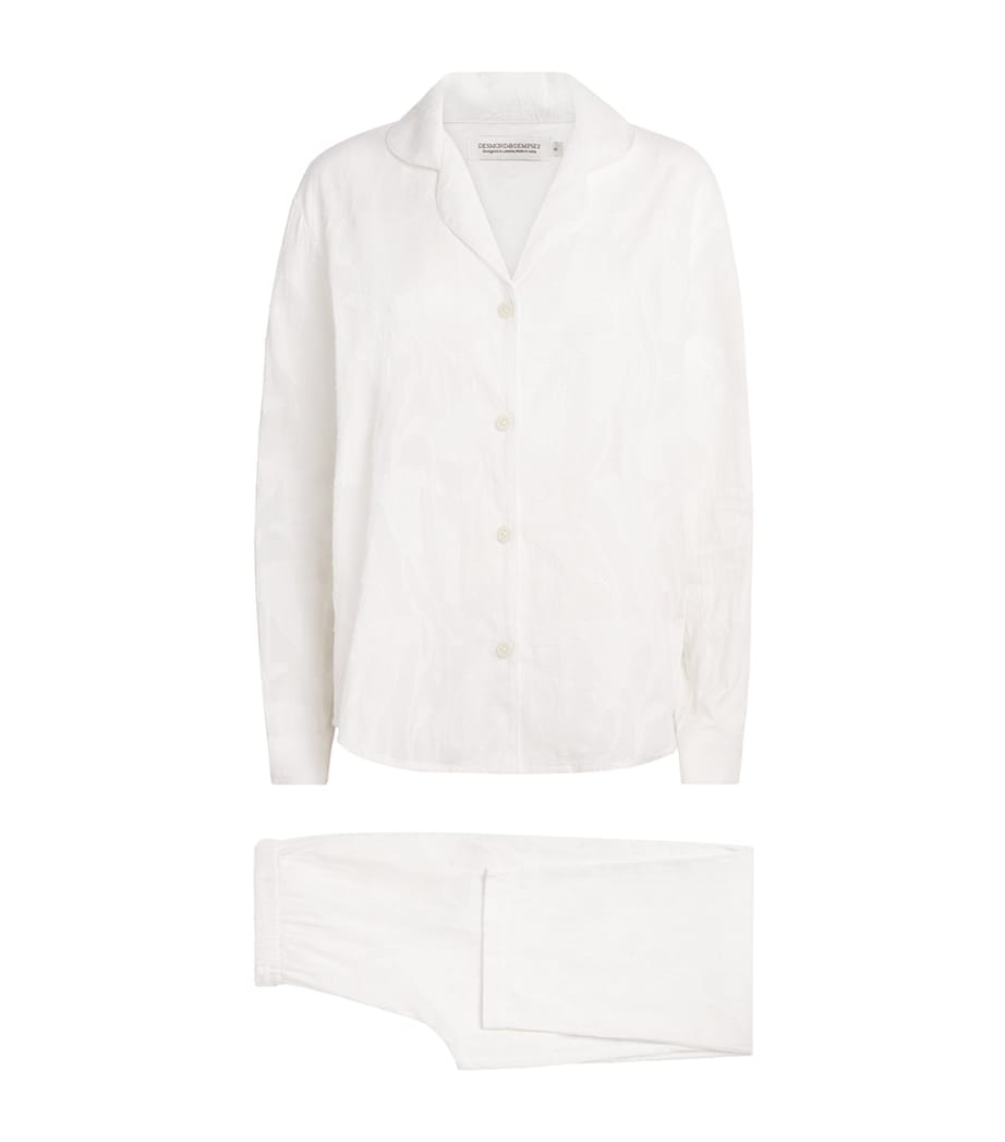 Floral Jacquard Pyjama Set OFF WHITE Image 1