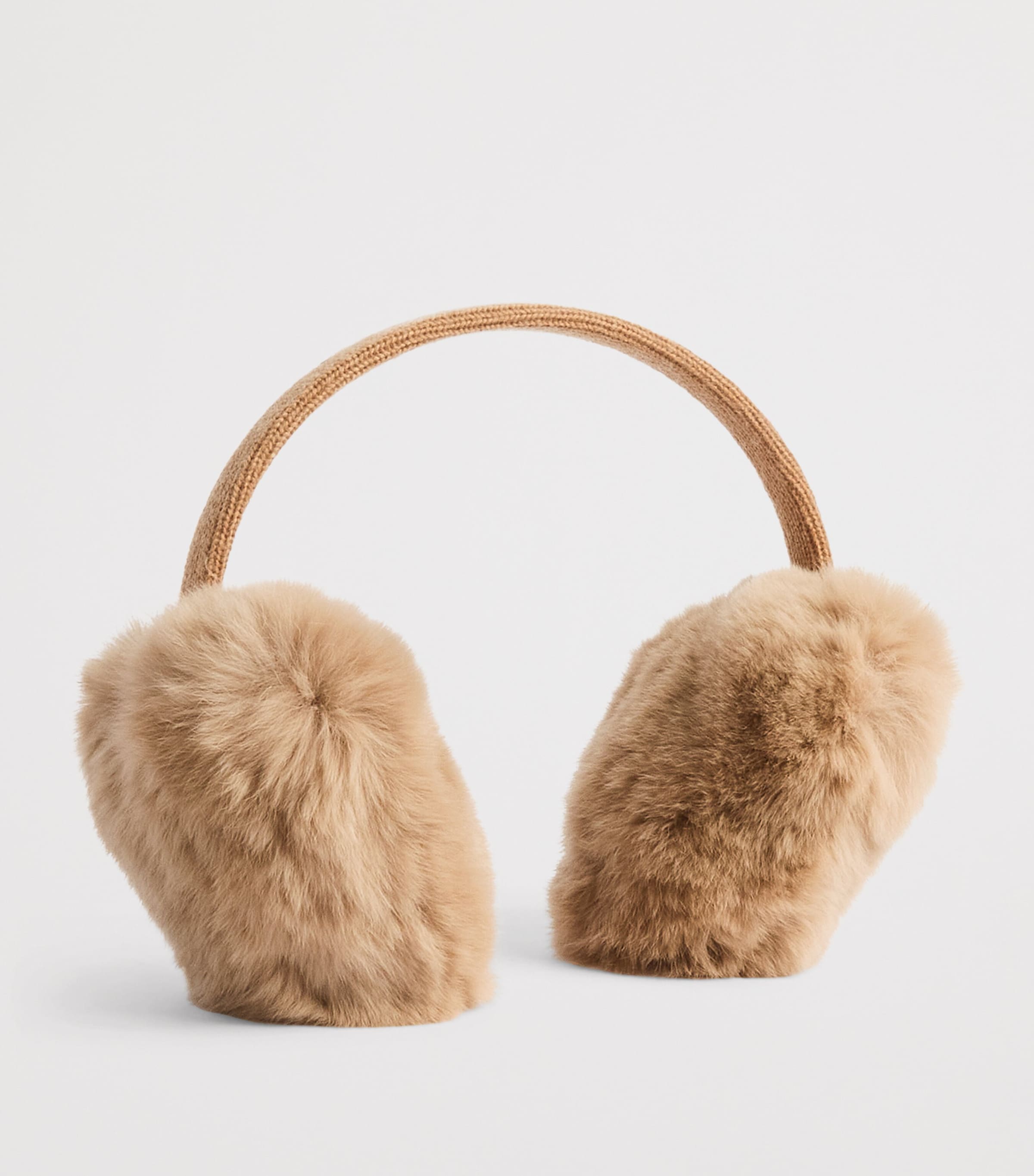 Yves Salomon Enfant Rabbit Fur Knitted Earmuffs Image 2