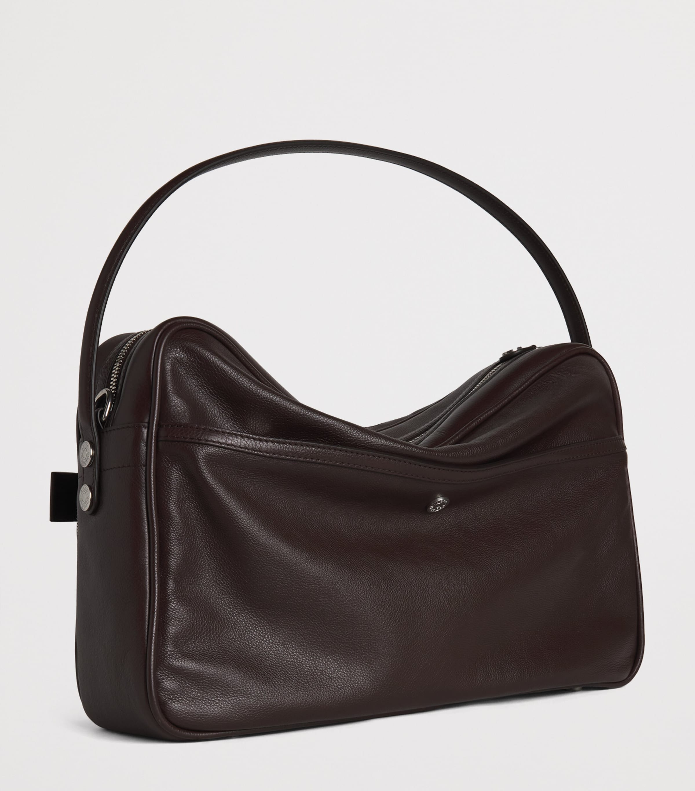 Acne Studios Leather Camero Party Shoulder Bag Chocolate Brown Image 3