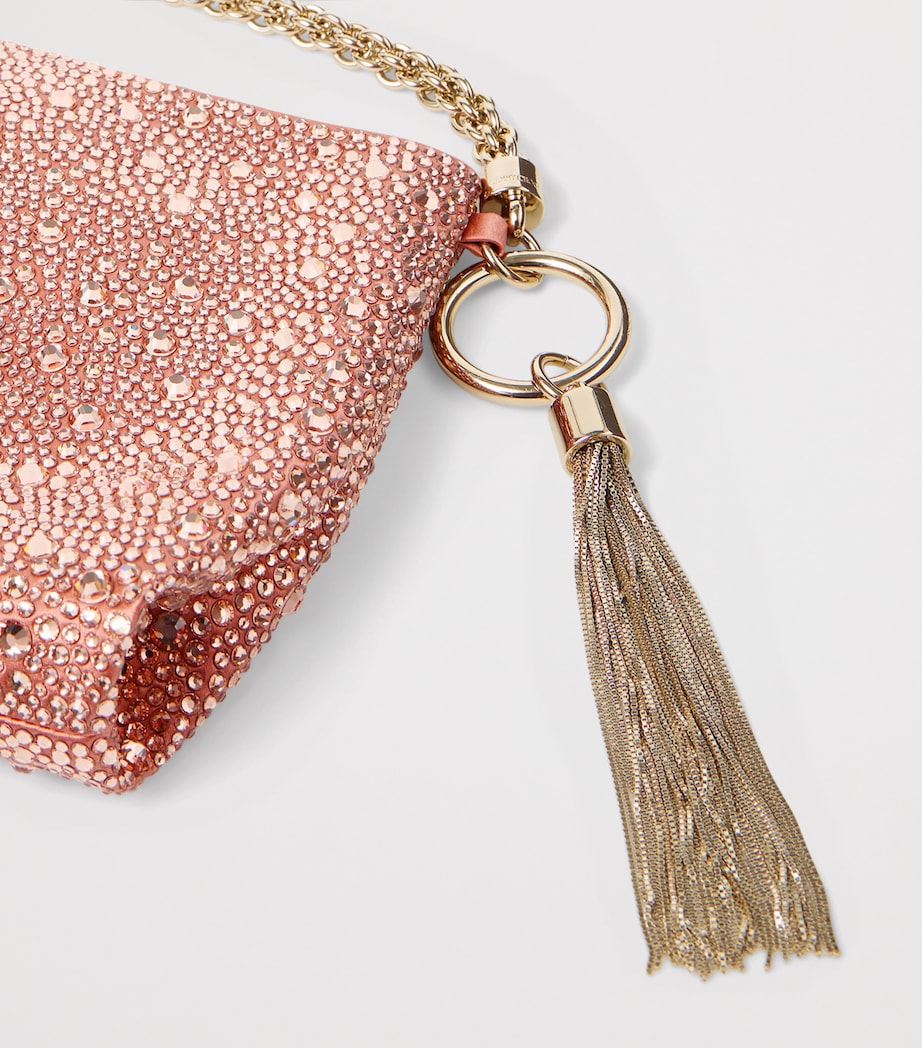 Jimmy Choo Callie Satin Embellished Clutch Bag Grapefruit/light Gol Image 5