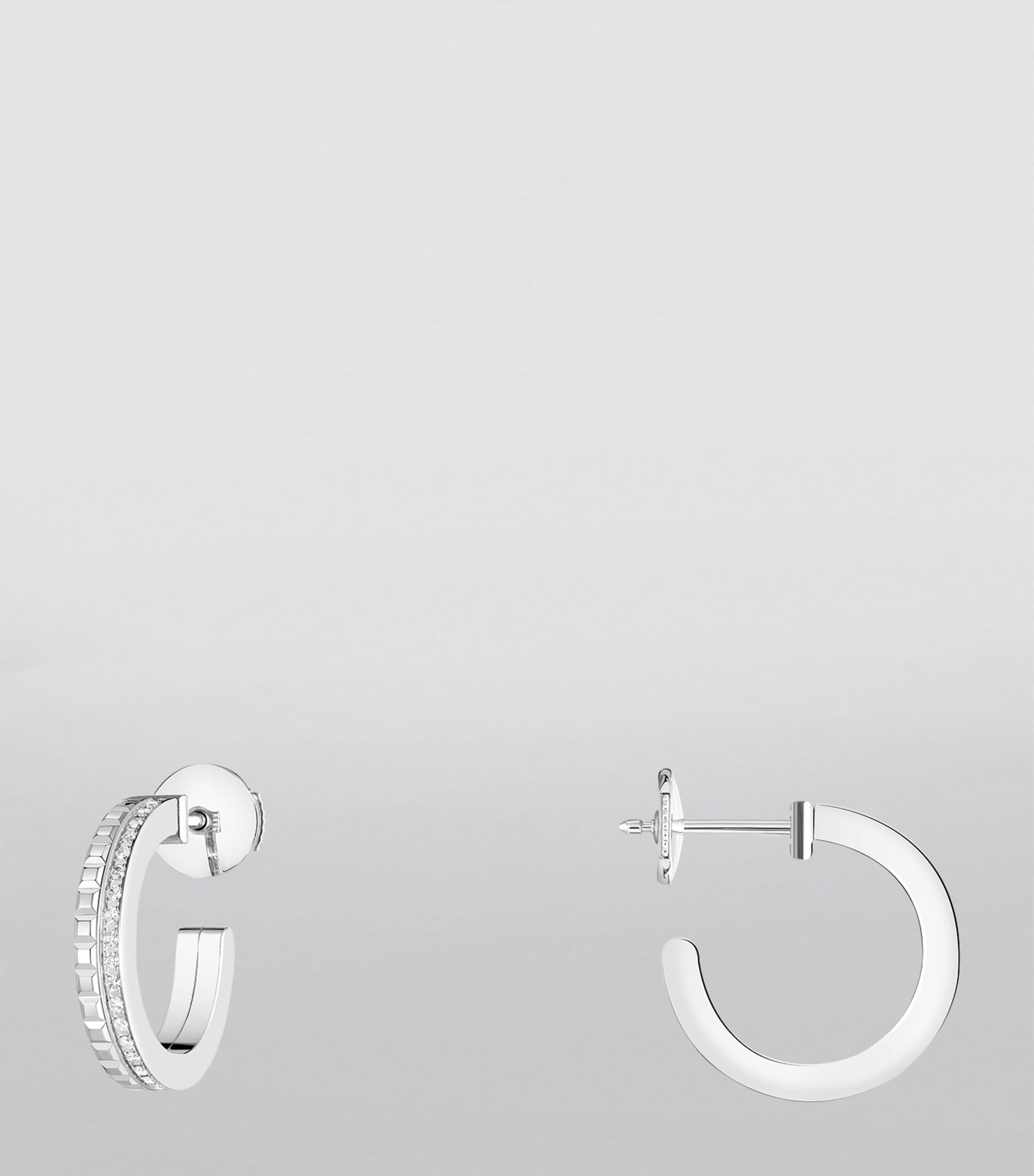White Gold Quatre Radiant Edition Hoop Earrings WHITE GOLD Image 3