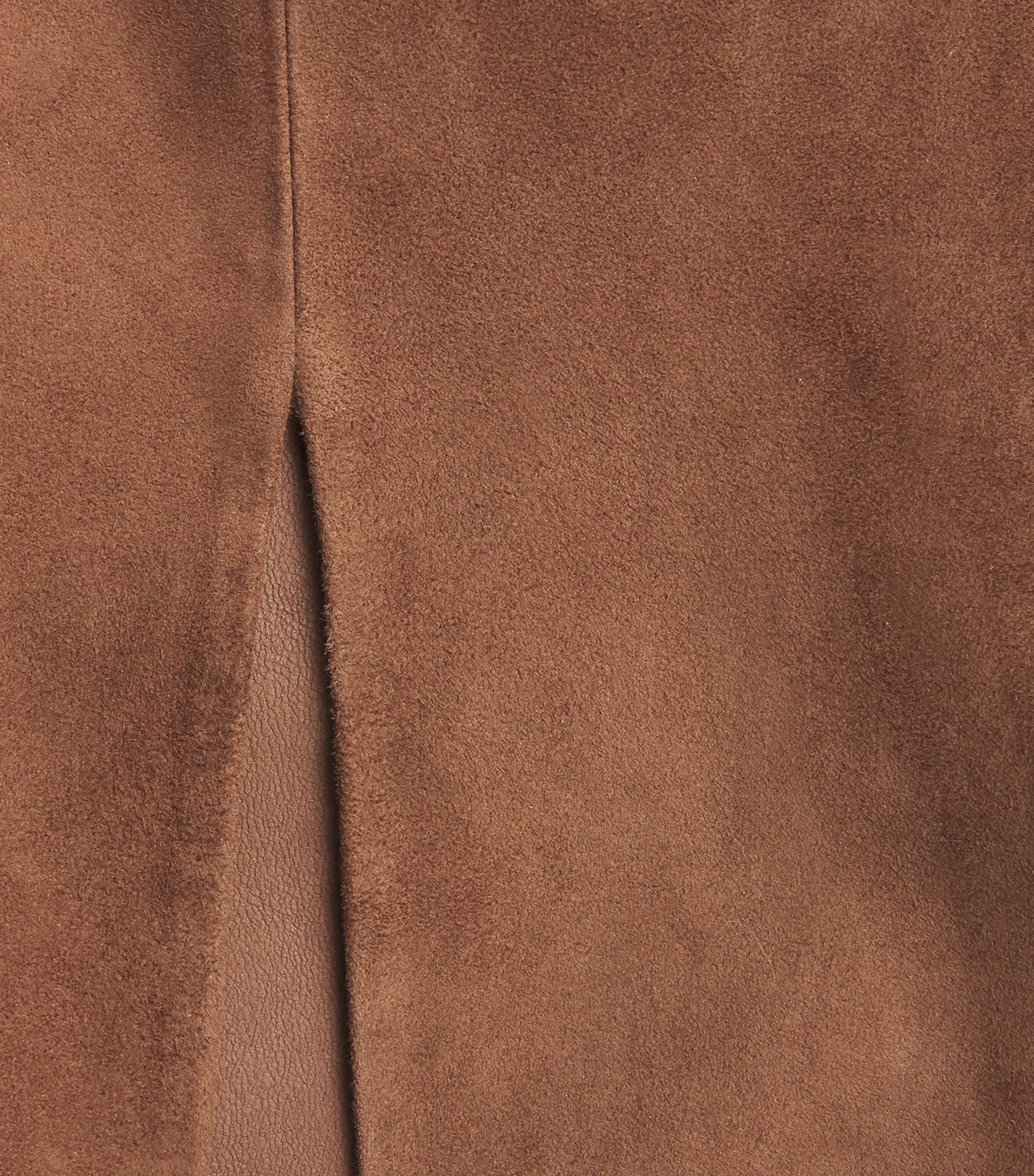 Lambskin Suede Slim Trousers D3G-CARAMEL Image 5