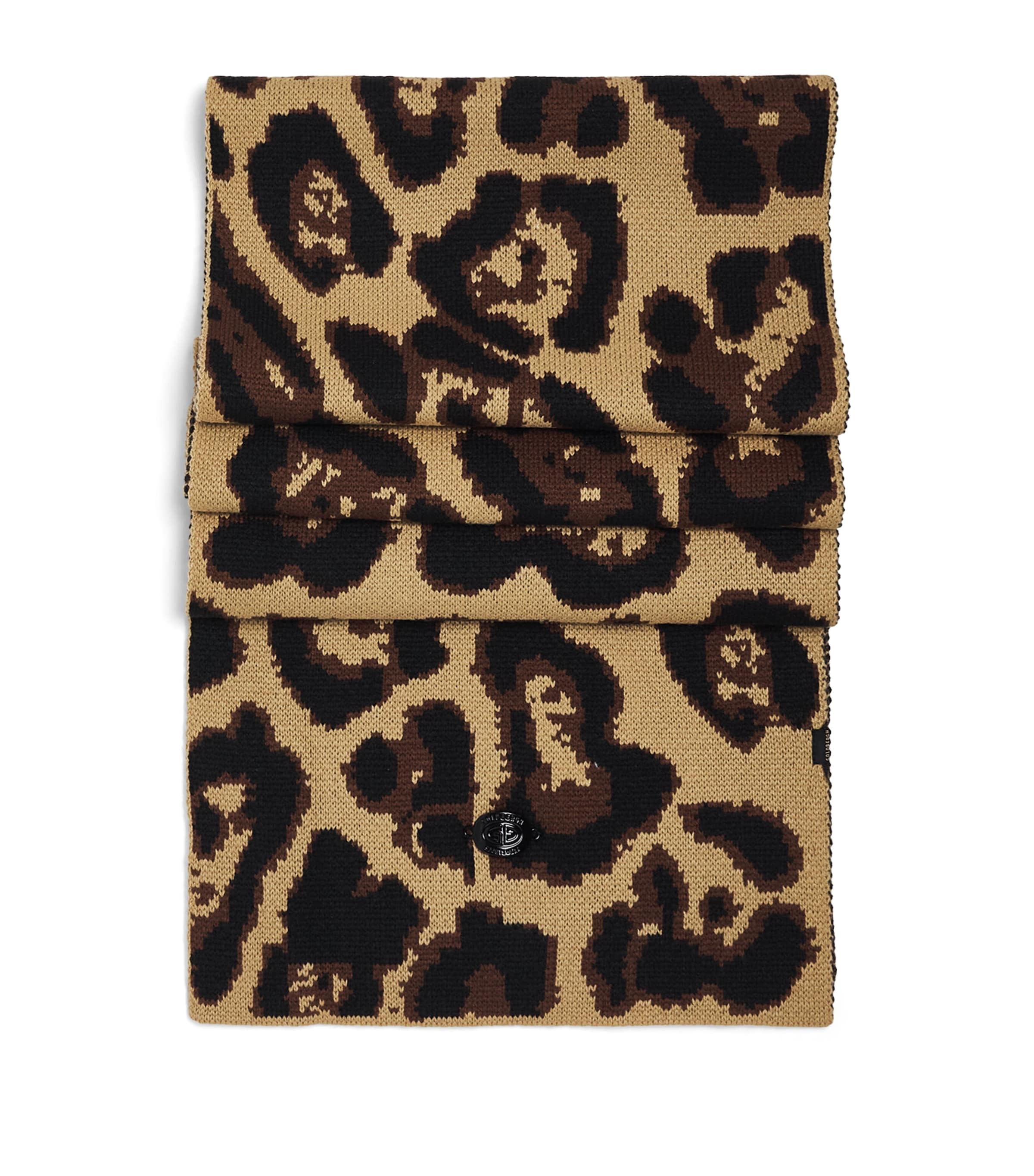 Goldbergh Leopard Kiana Scarf In Brown