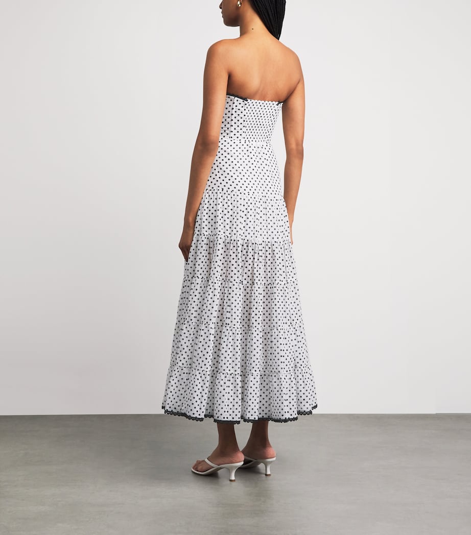 Charo Ruiz Ibiza Womens Polka Dot Jimena Midi Dress White Dots Image 4