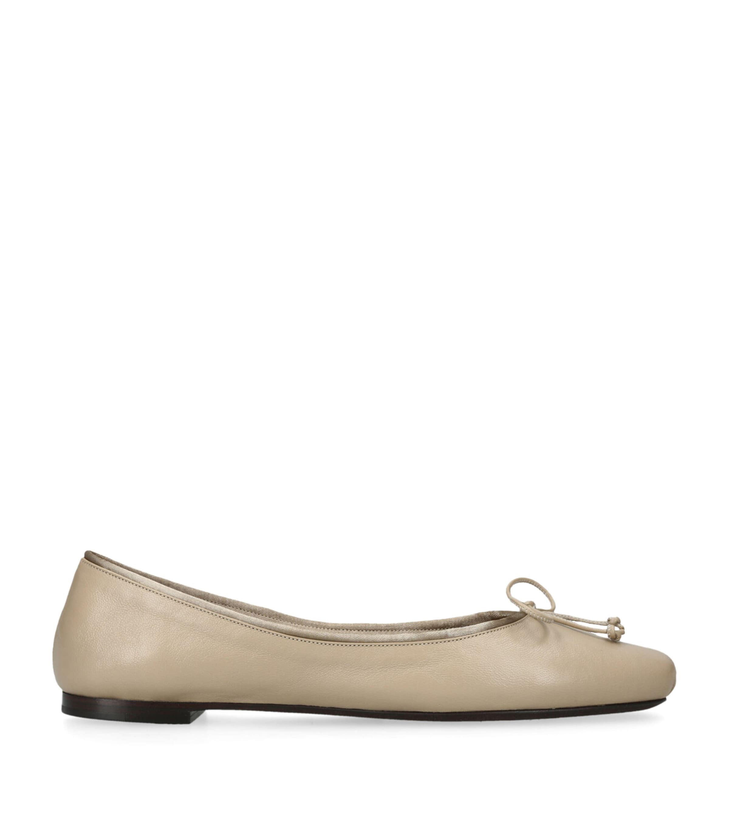 Khaite Leather Charlotte Ballet Flats Blush Image 1
