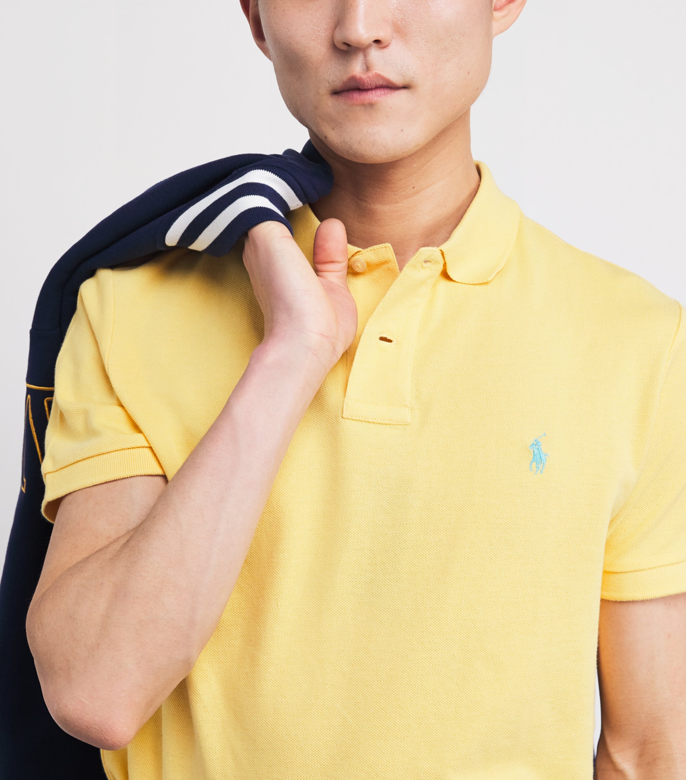 Polo Ralph Lauren Mens Cotton Mesh Polo Pony Polo Shirt Corn Yellow Image 6