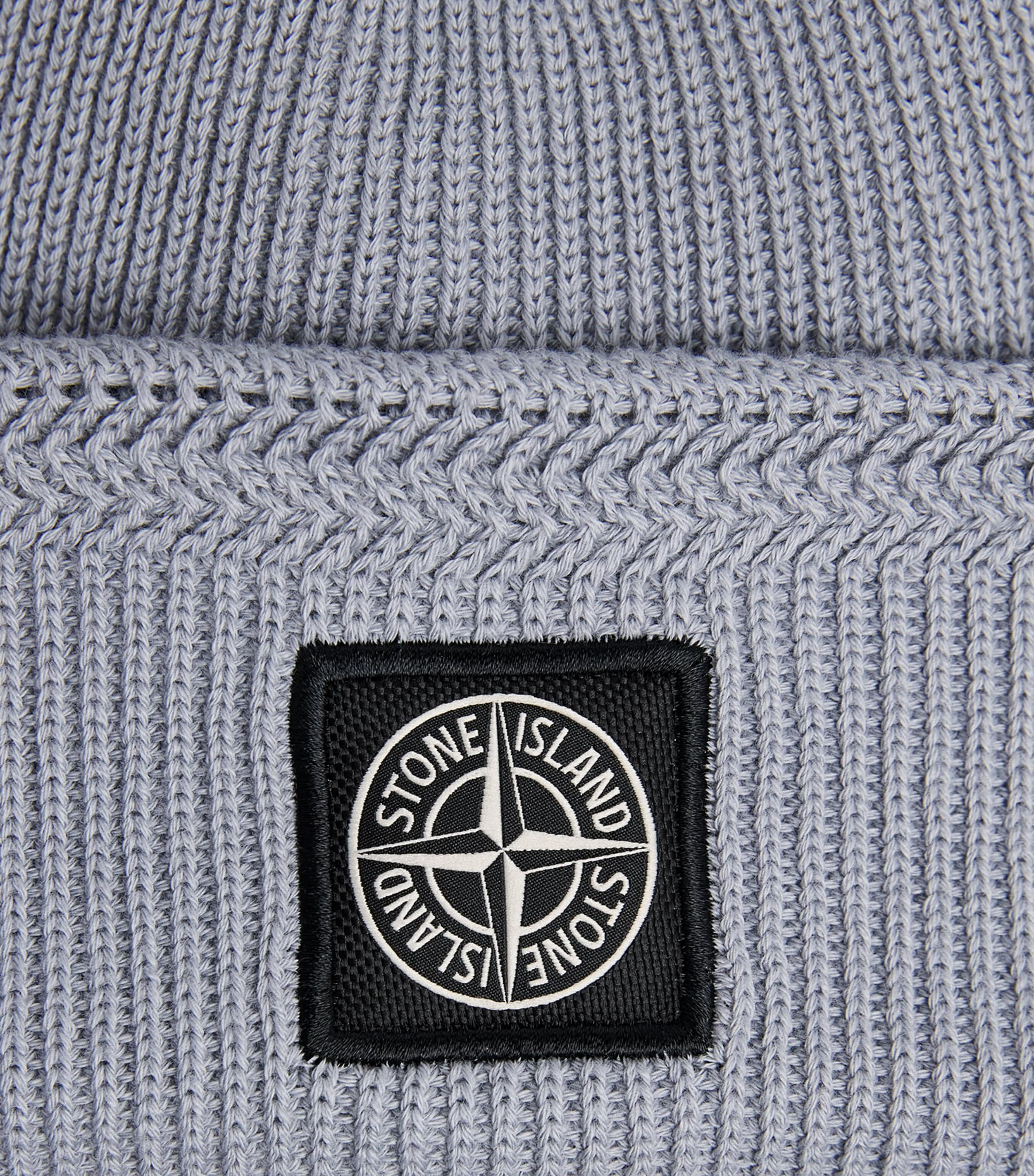 Stone Island Cotton Compass Patch Beanie Image 4