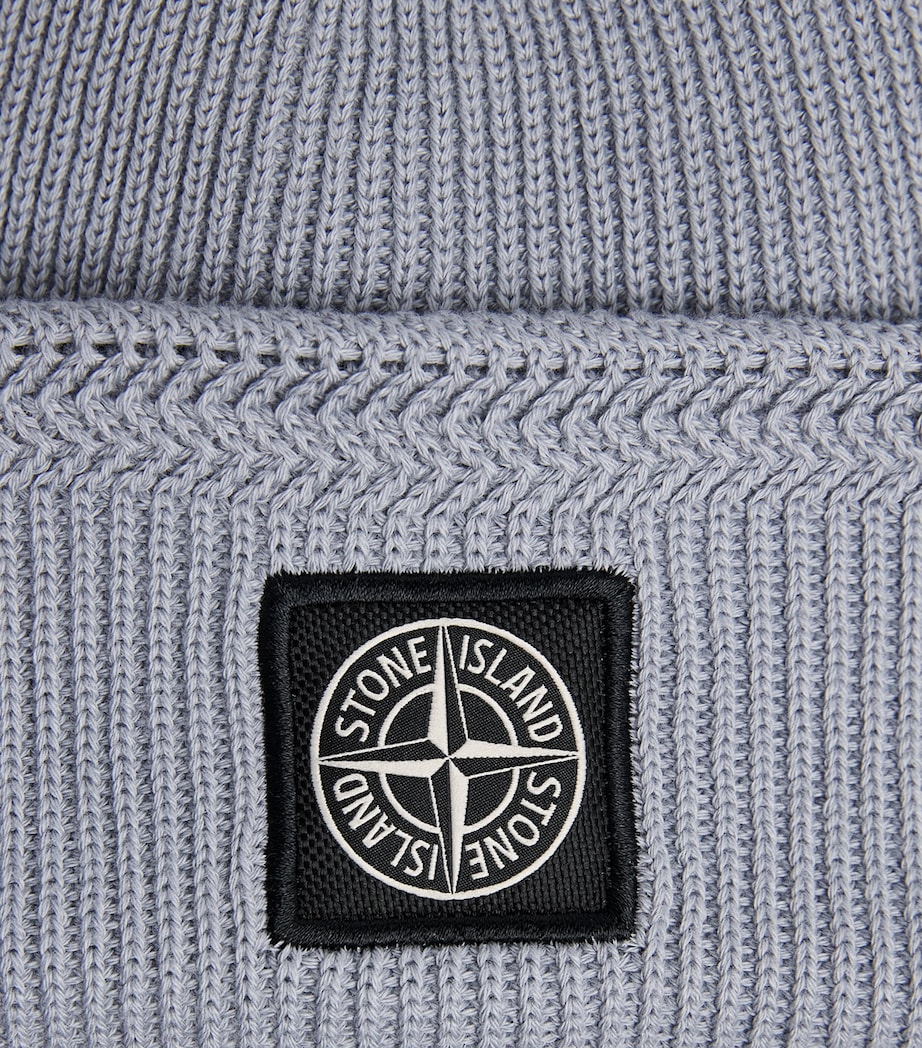 Stone Island Cotton Compass Patch Beanie Image 4