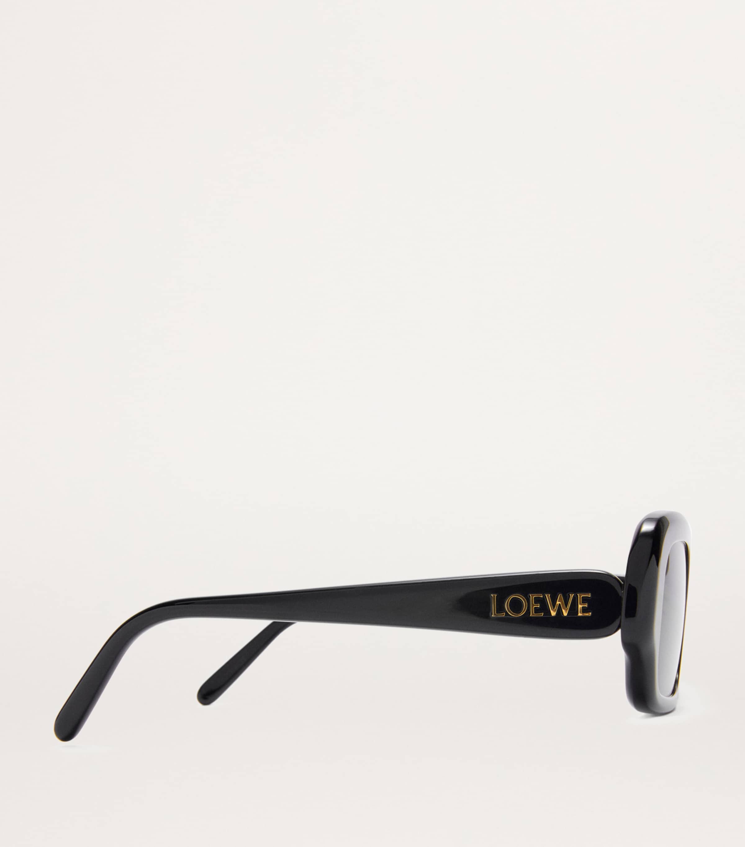 Acetate Rectangular Slim Sunglasses BLACK Image 3