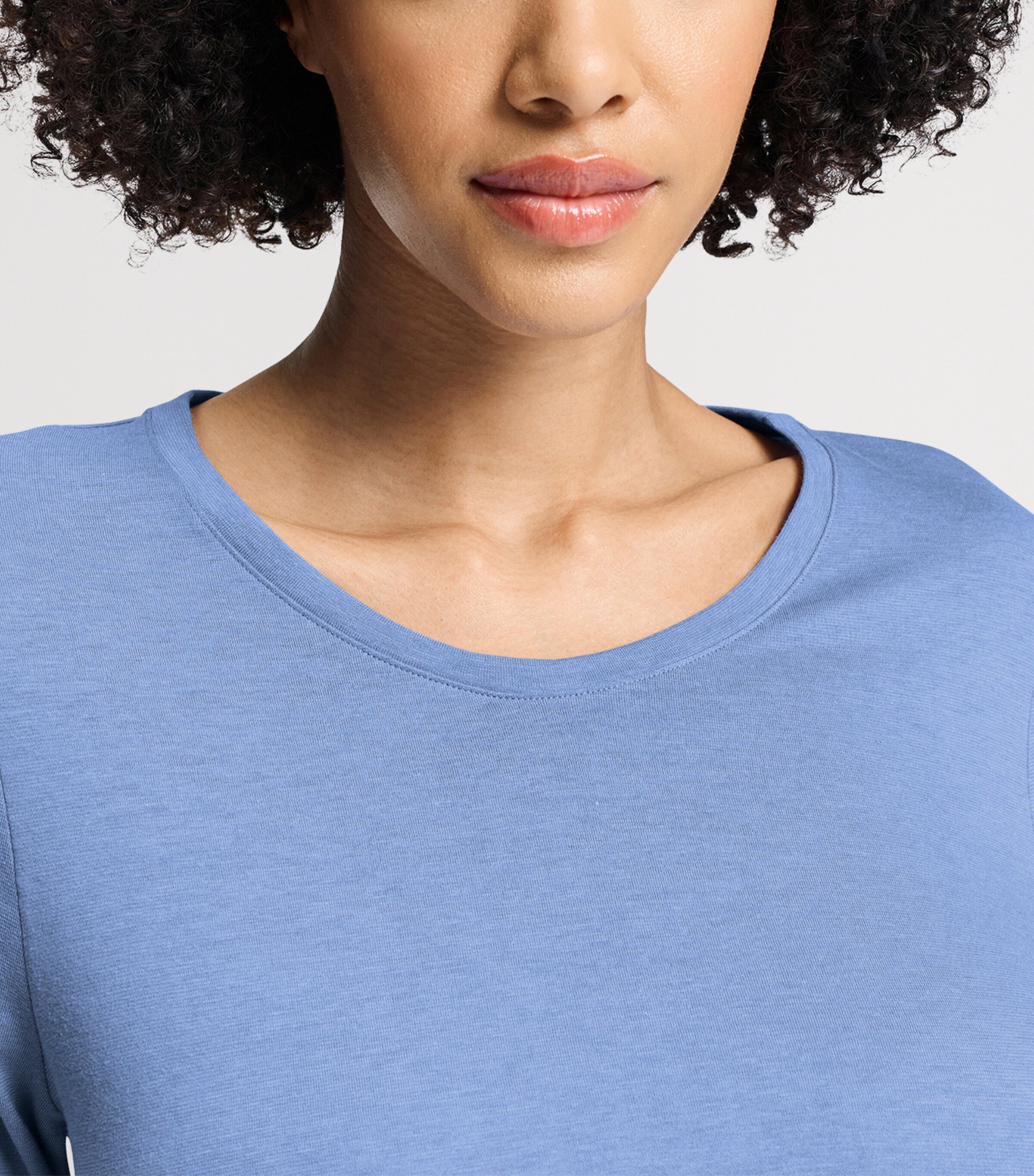 Hanro Womens Sleep & Lounge Long-Sleeve T-Shirt Stormy Rose Image 6