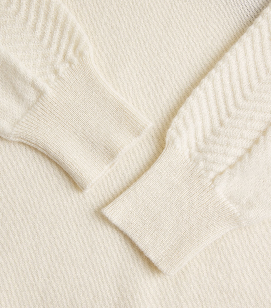 Colombo Womens Cashmere Chevron Sweater R White Image 6