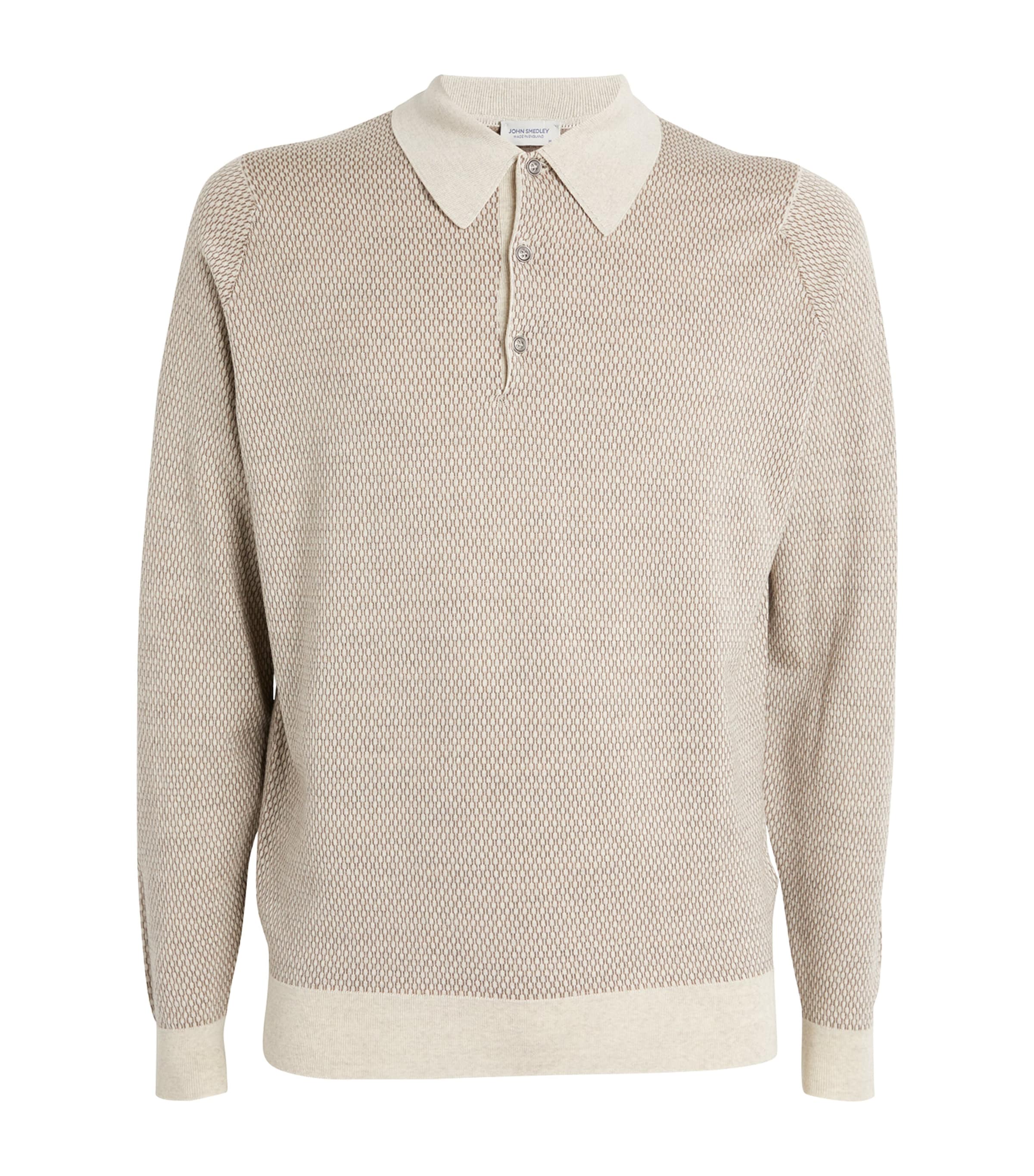 JOHN SMEDLEY MERINO WOOL POLO SWEATER 