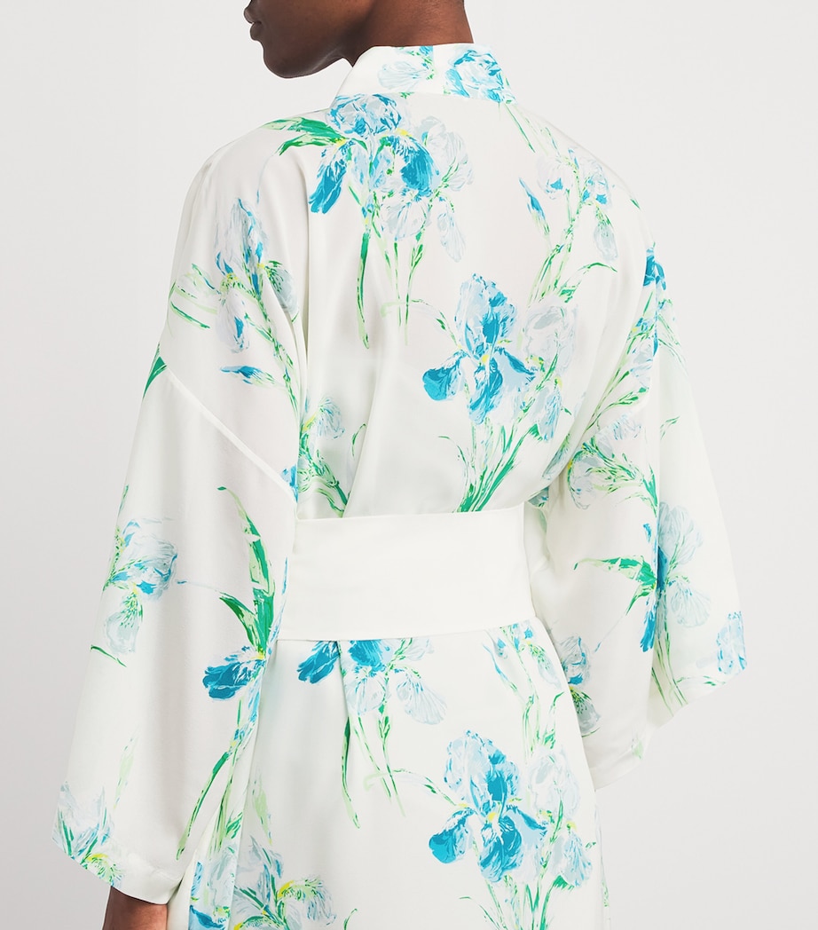 Silk Floral Amaya Samphire Robe SAMPHIRE Image 6