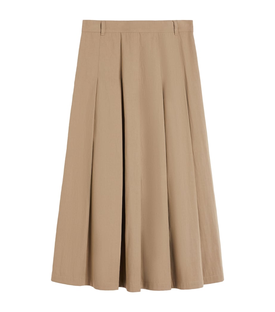 Weekend Max Mara Womens Gabardine Pleated Maxi Skirt Hazelnut Brown Image 1