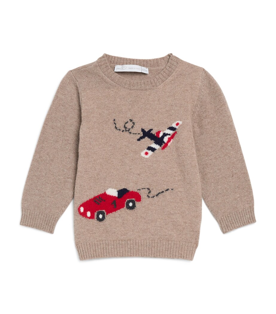 Knitted Plane Sweatshirt (3-24 Months) K1 BISCOTTO Image 1