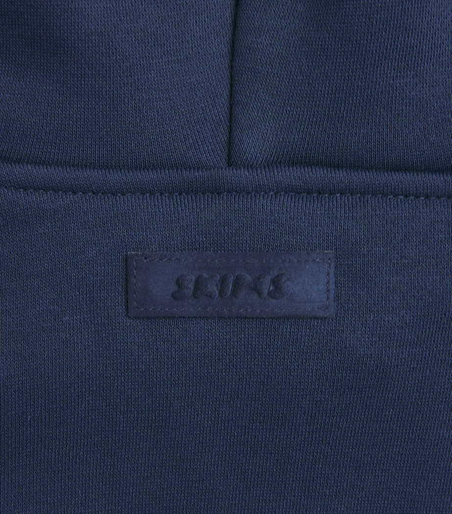 Skims Mens Fleece Lounge Relaxed Zip-Up Hoodie Navy Image 6