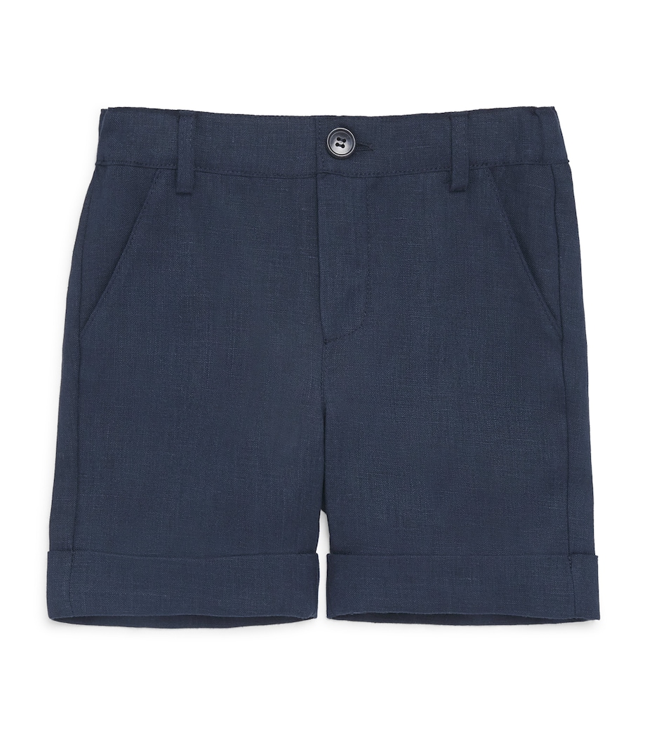 Per Te Linen Bermuda Shorts (3 Months - 4 Years) Blu Image 1