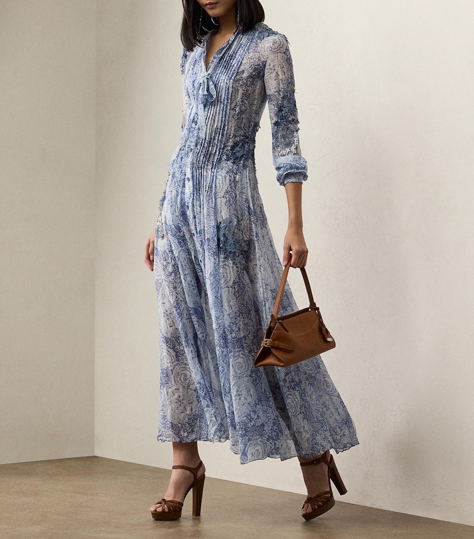 Linen-Silk Hannes Dress BLUE MULTI Image 4