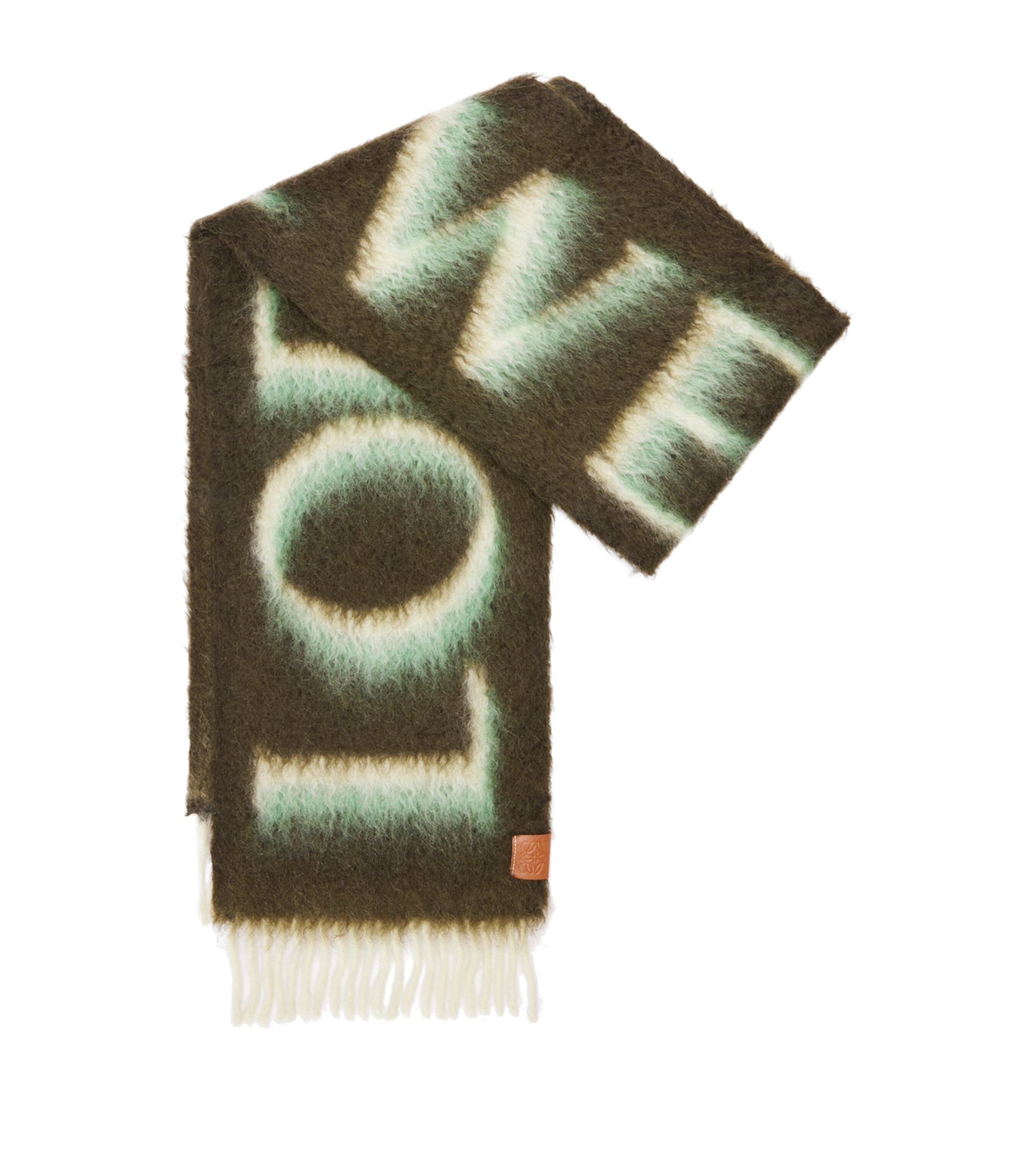 Loewe Mohair-wool Scarf In Green