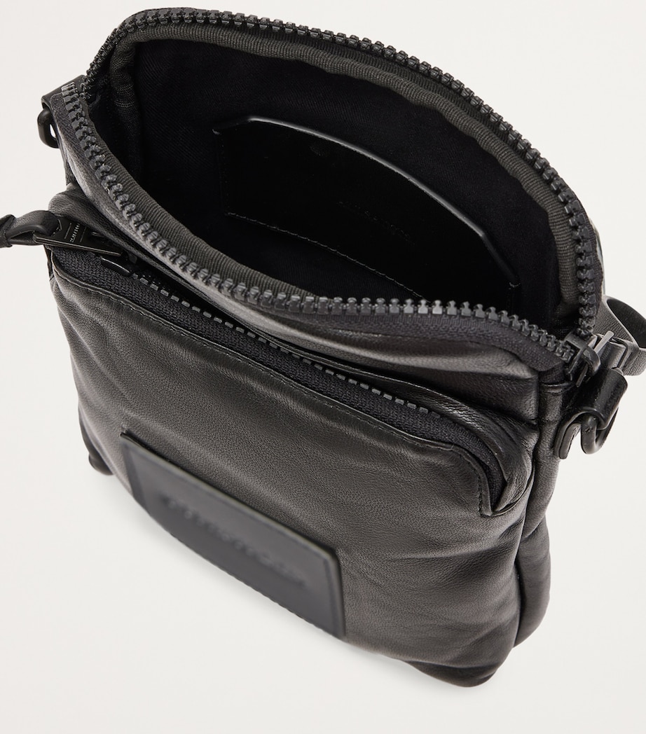 Leather Falcon Cross-Body Bag BLACK Image 4