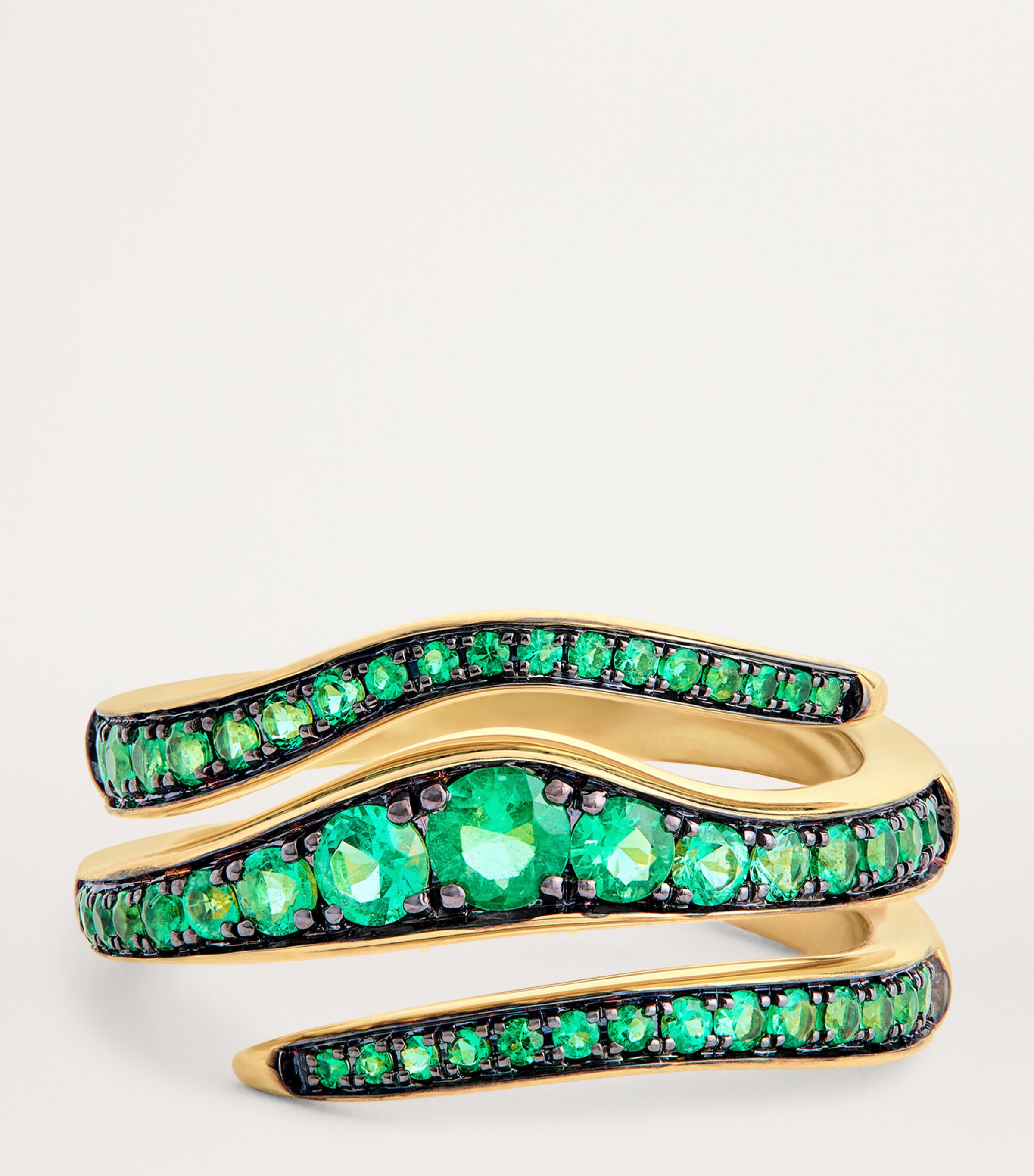 Yellow Gold and Emerald Double Wrap Ring YELLOW GOLD Image 4