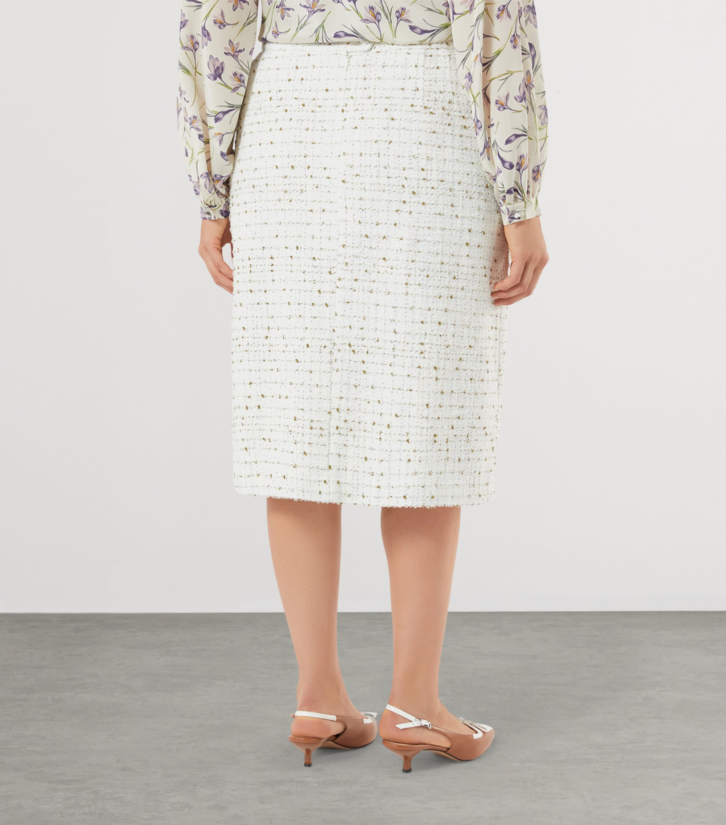 Marina Rinaldi Womens Tweed Skirt White Image 3