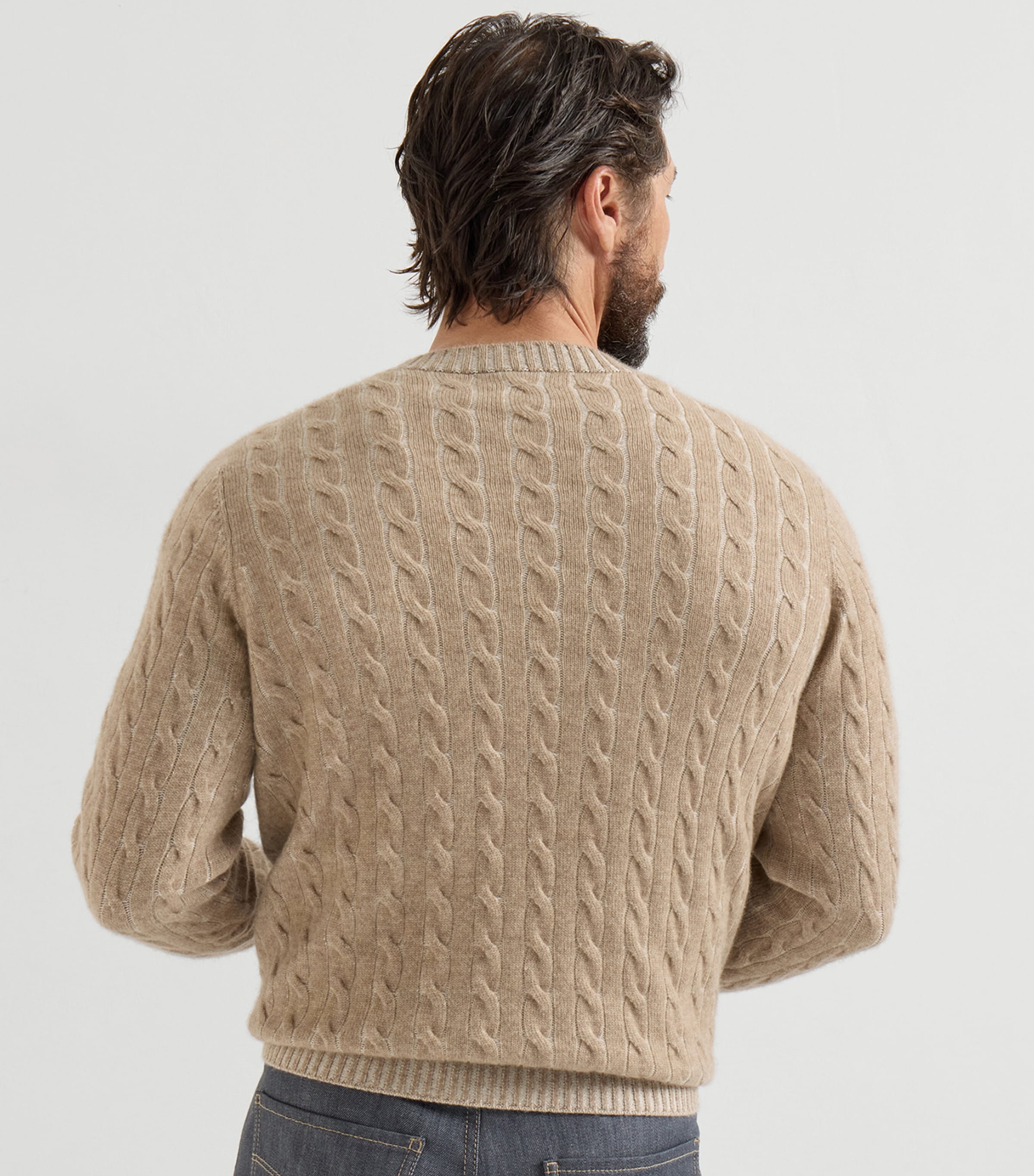 Brunello Cucinelli Mens Cashmere Cable-Knit Sweater Image 3