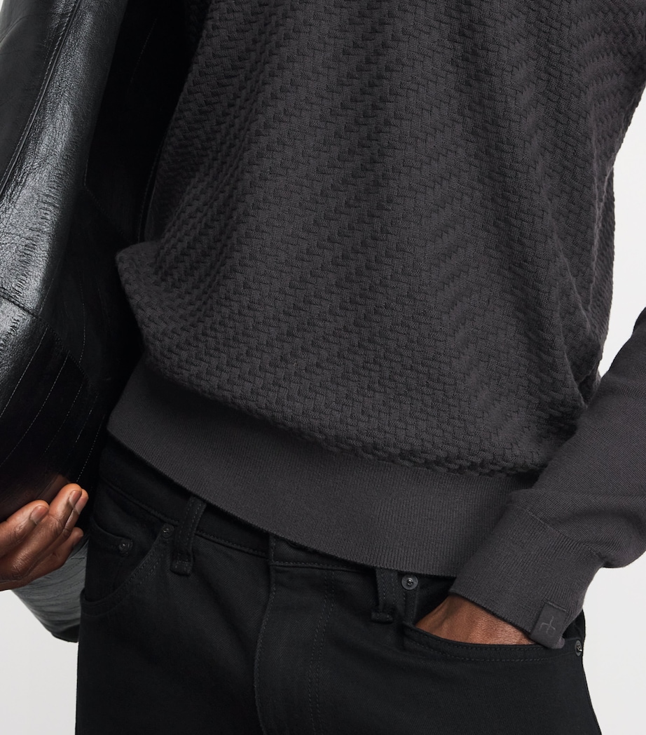 Wool Johnny Collar Polo Shirt WSHBK Image 6