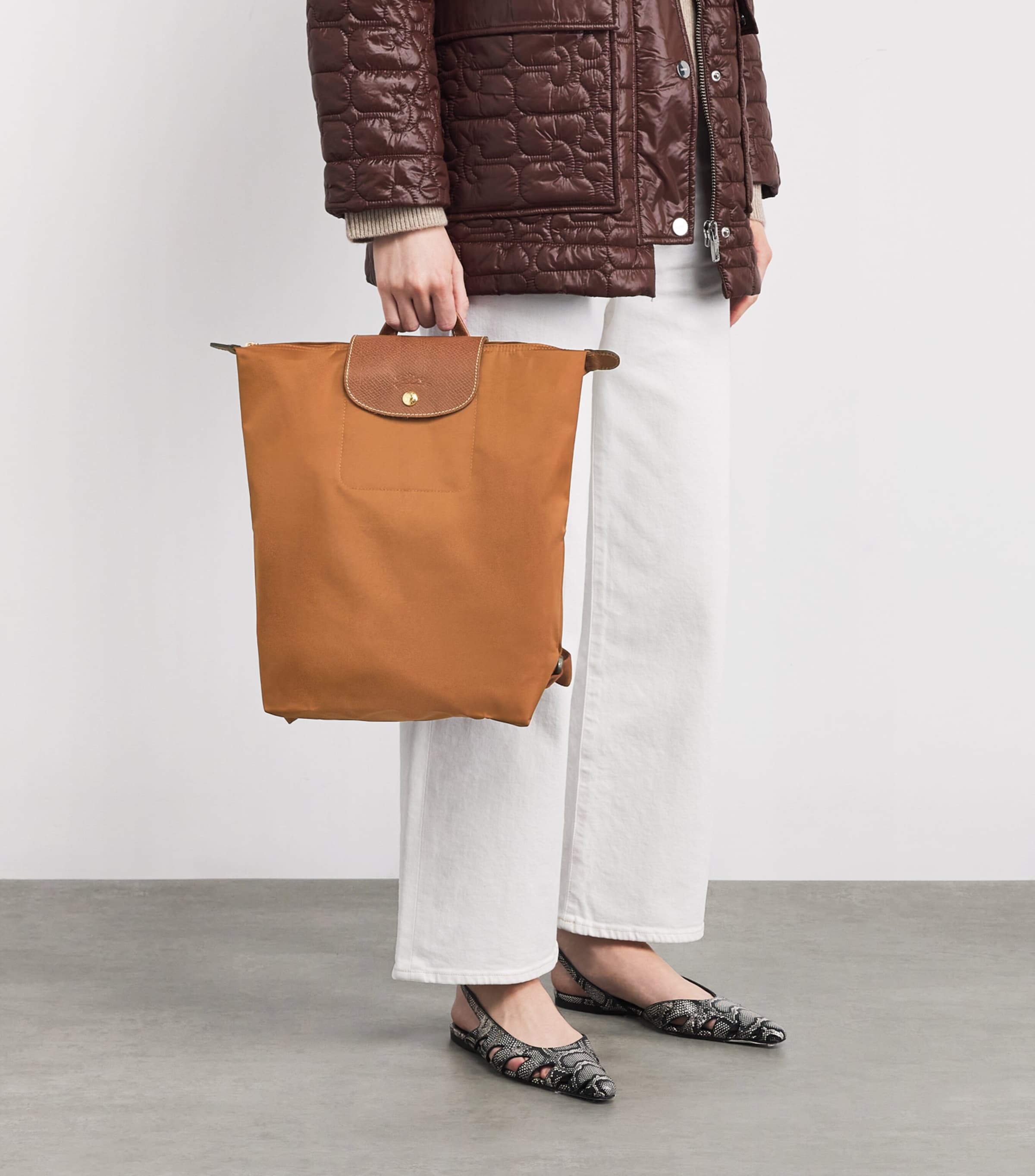 Medium Le Pliage Original Backpack 504 COGNAC Image 5