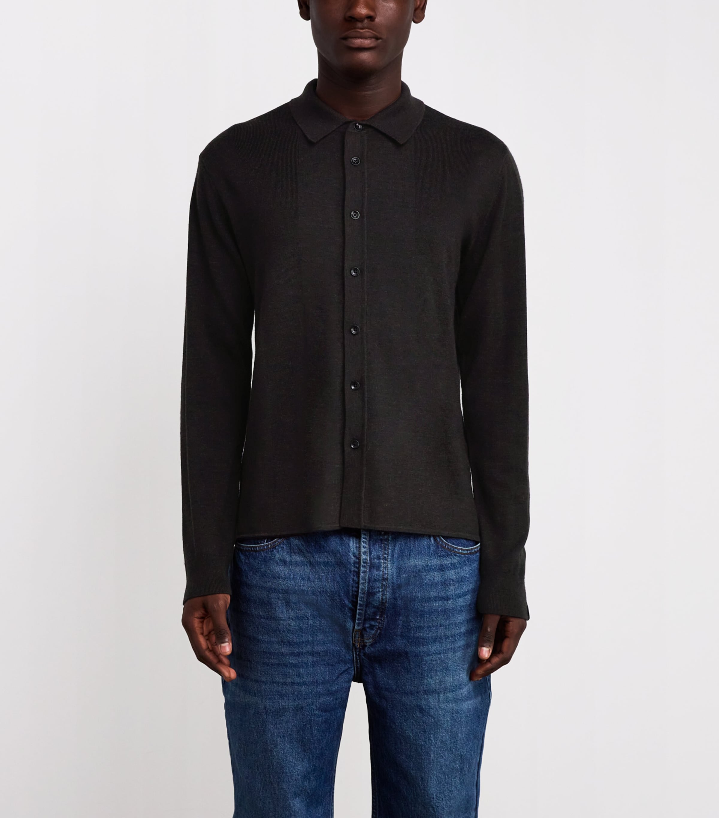 Wool-Cashmere Button-Up Cardigan DKBRN Image 3